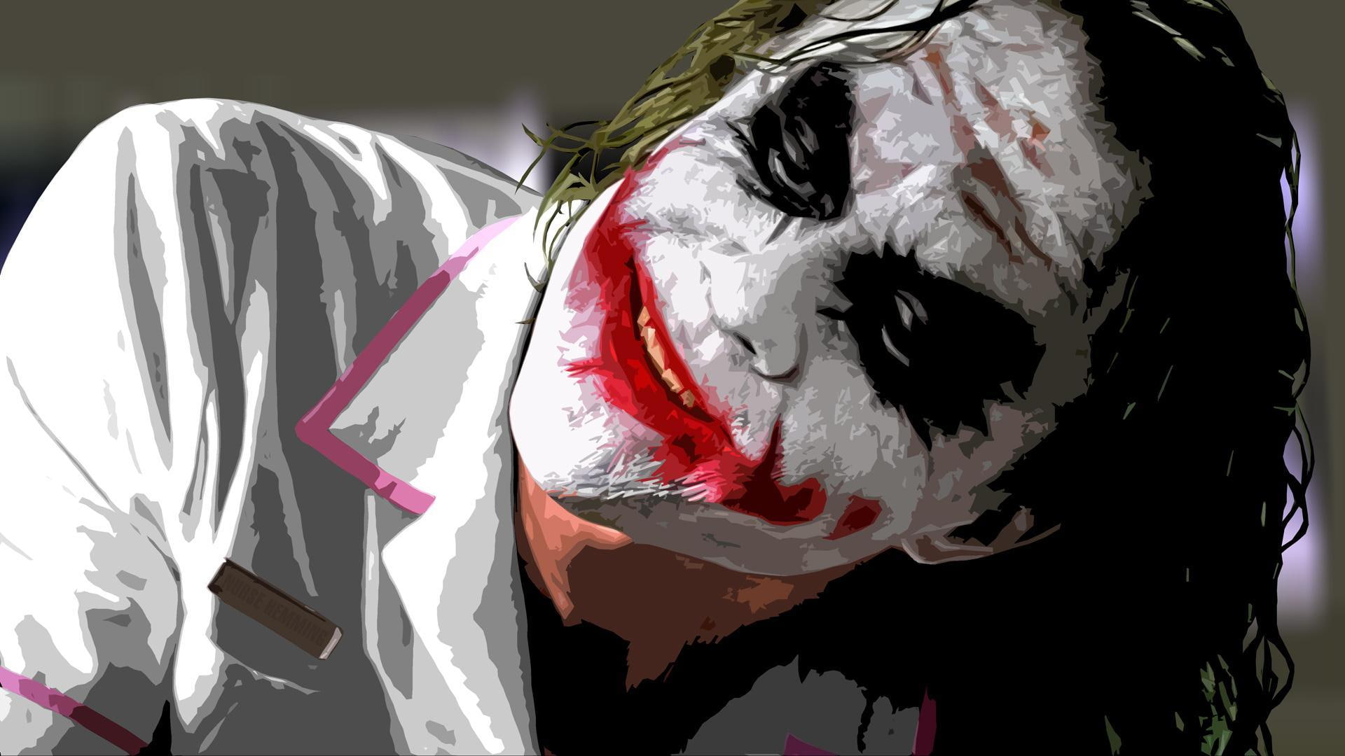 the dark knight, celebration, flag, Joker, mask, nurse, indoors, close-up, white color, art and craft, paint, representation, emotion, 1080P, red, creativity, HD Wallpaper