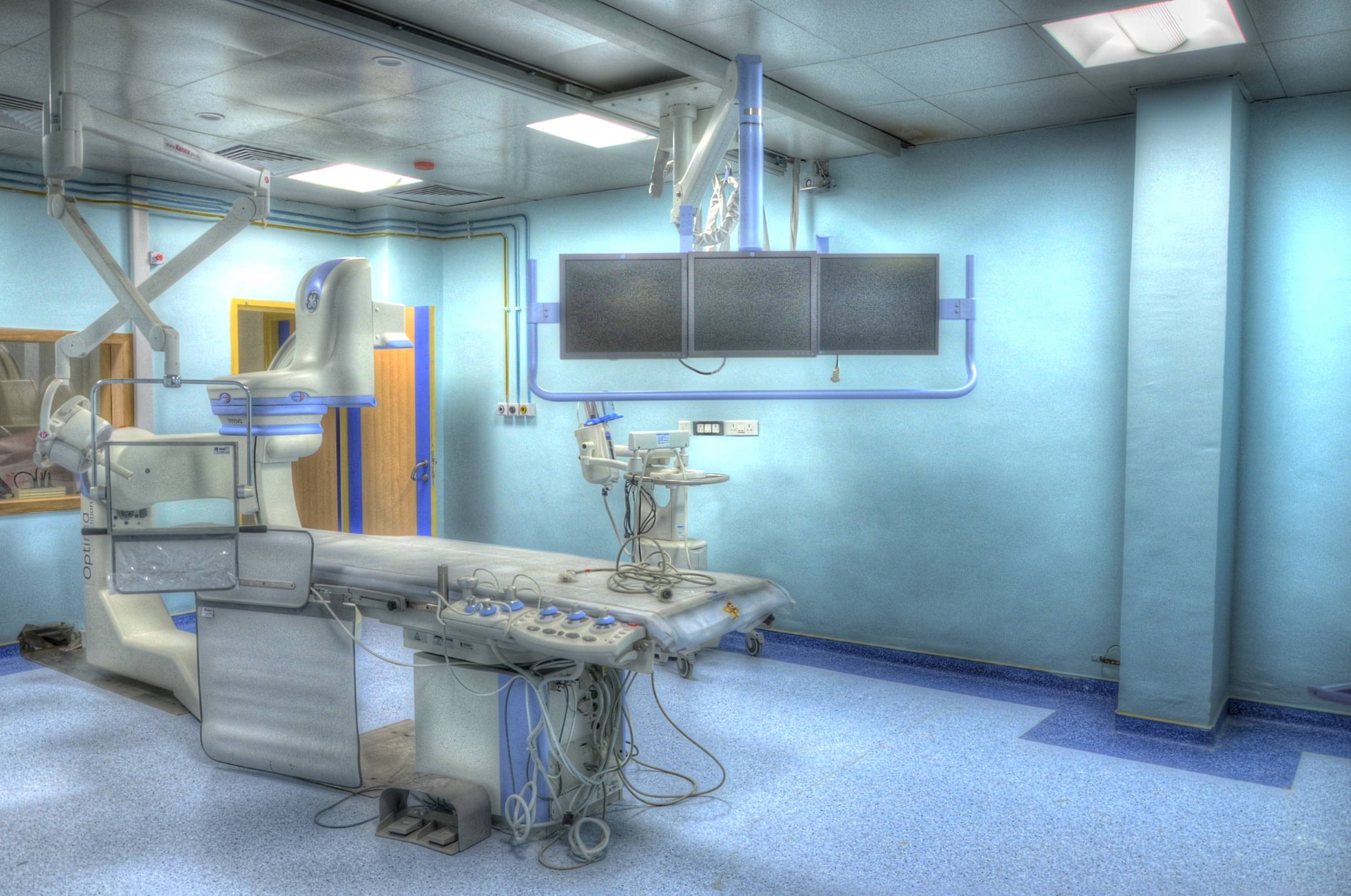 industry, architecture, indoors, operation, empty, hospital, lighting equipment, surgical equipment, hospital ward, room, examination, clean, catheterization laboratory, HD Wallpaper