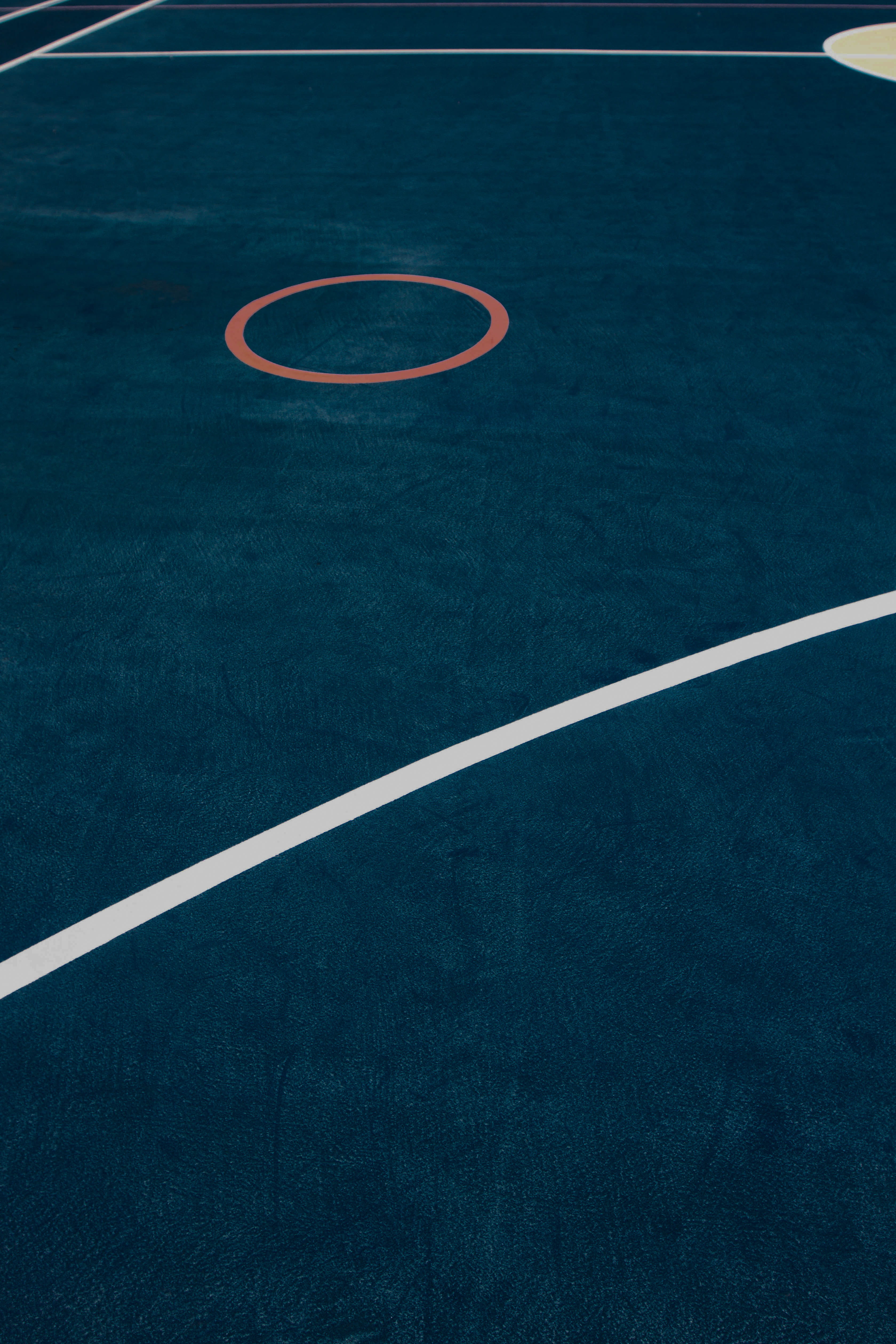 high angle view, playing, sports, no people, basketball - sport, football field, baseball, basketball hoop, geometric shape, blue, softball, absence, sport, Phone HD Wallpaper