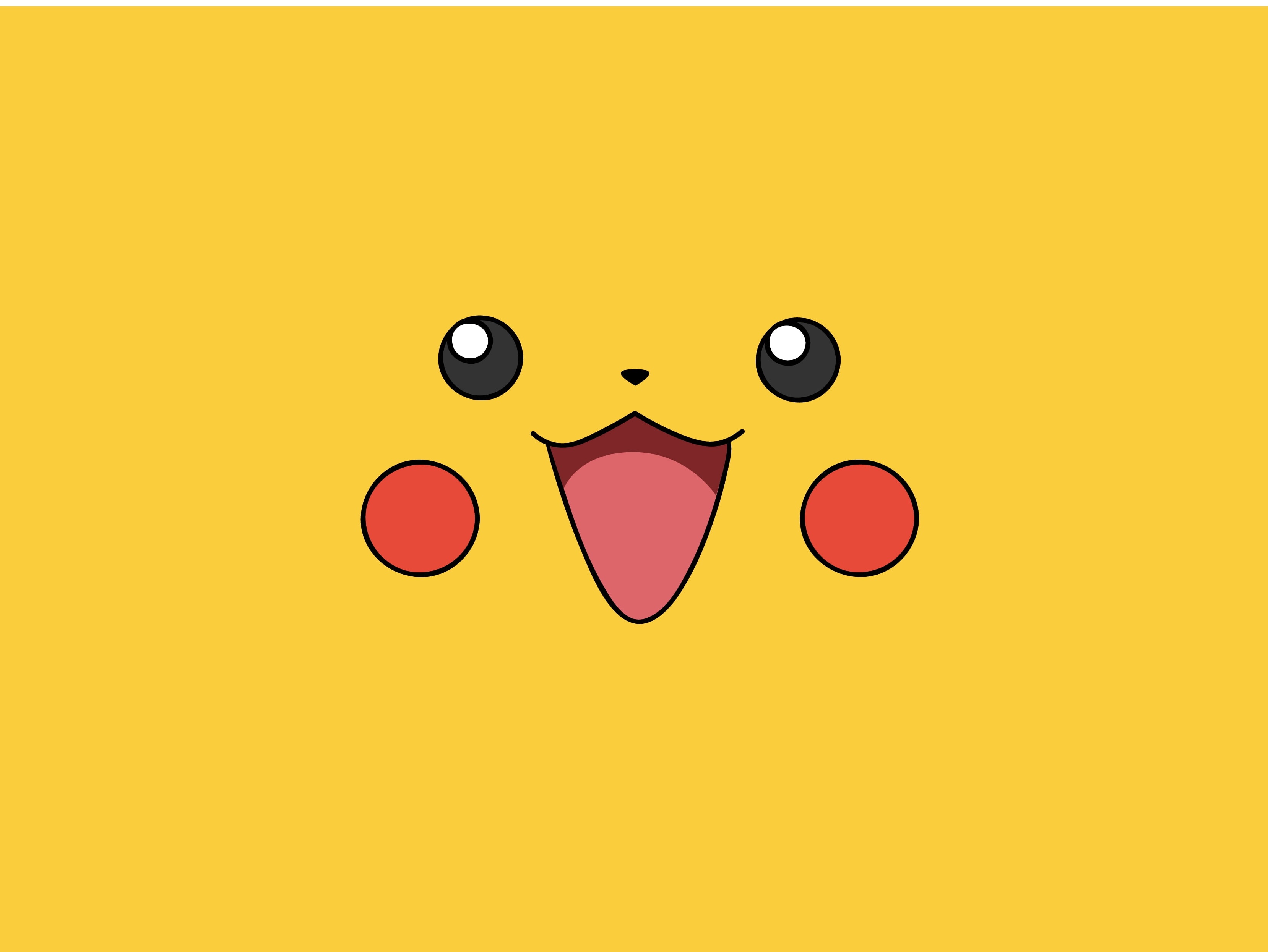 x, anime, simple, games, hd, video, yellow, pikachu, art, 2K, pokemon, faces, Video Games, HD Wallpaper