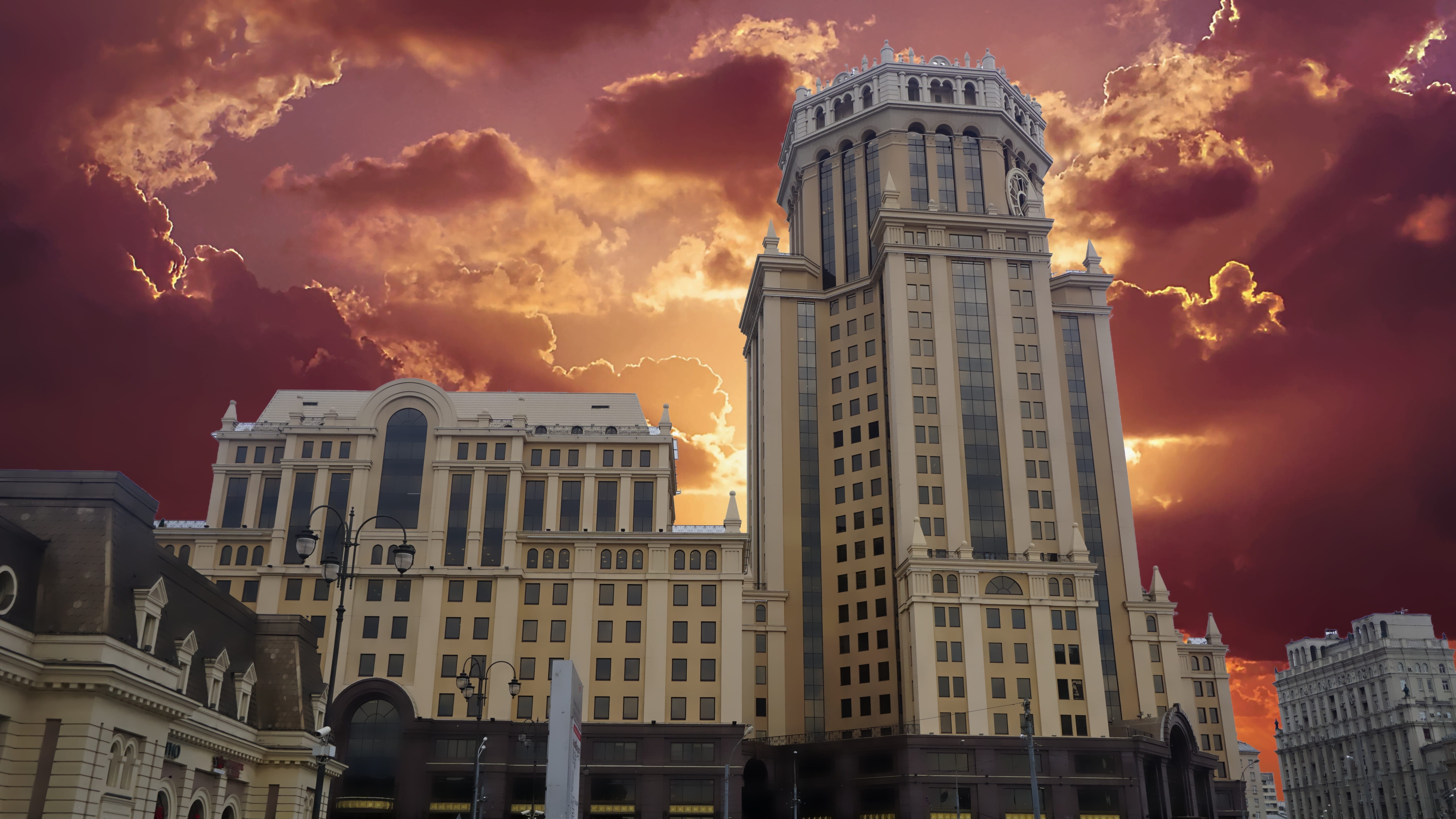 design, high, cloud - sky, glass, office, architecture, nature, urban, outdoor, landscape, financial, street, skyline, skyscraper, exterior, no people, HD Wallpaper