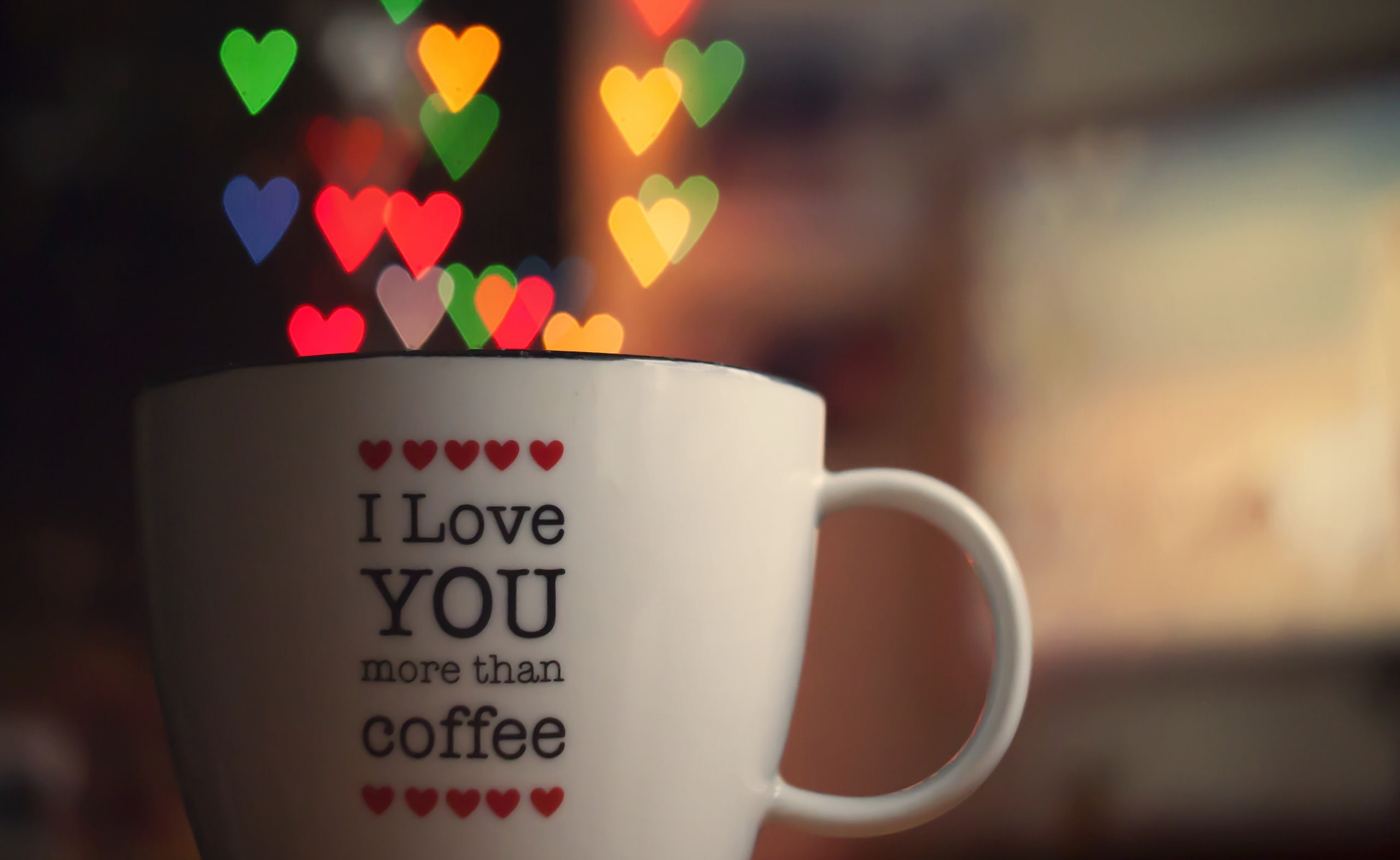 refreshment, still life, Cofee, coffee cup, drink, Holidays, text, communication, indoors, Love, More, 2K, food and drink, teacup, western script, mug, HD Wallpaper