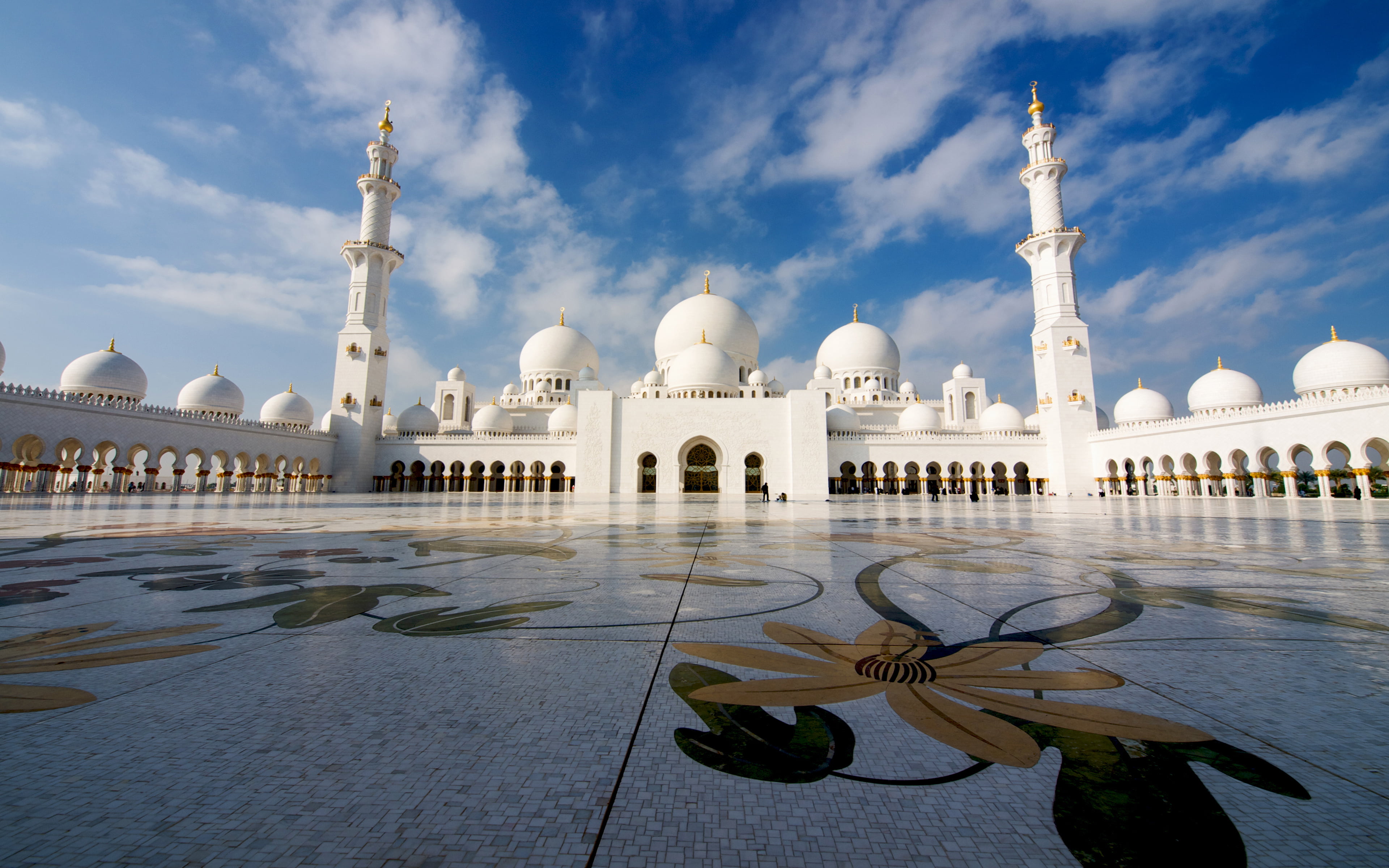 decoration, yard, architectural column, entrance, white, day, building exterior, outdoors, building, dome, place of worship, main, floral, the past, dhabi, HD Wallpaper