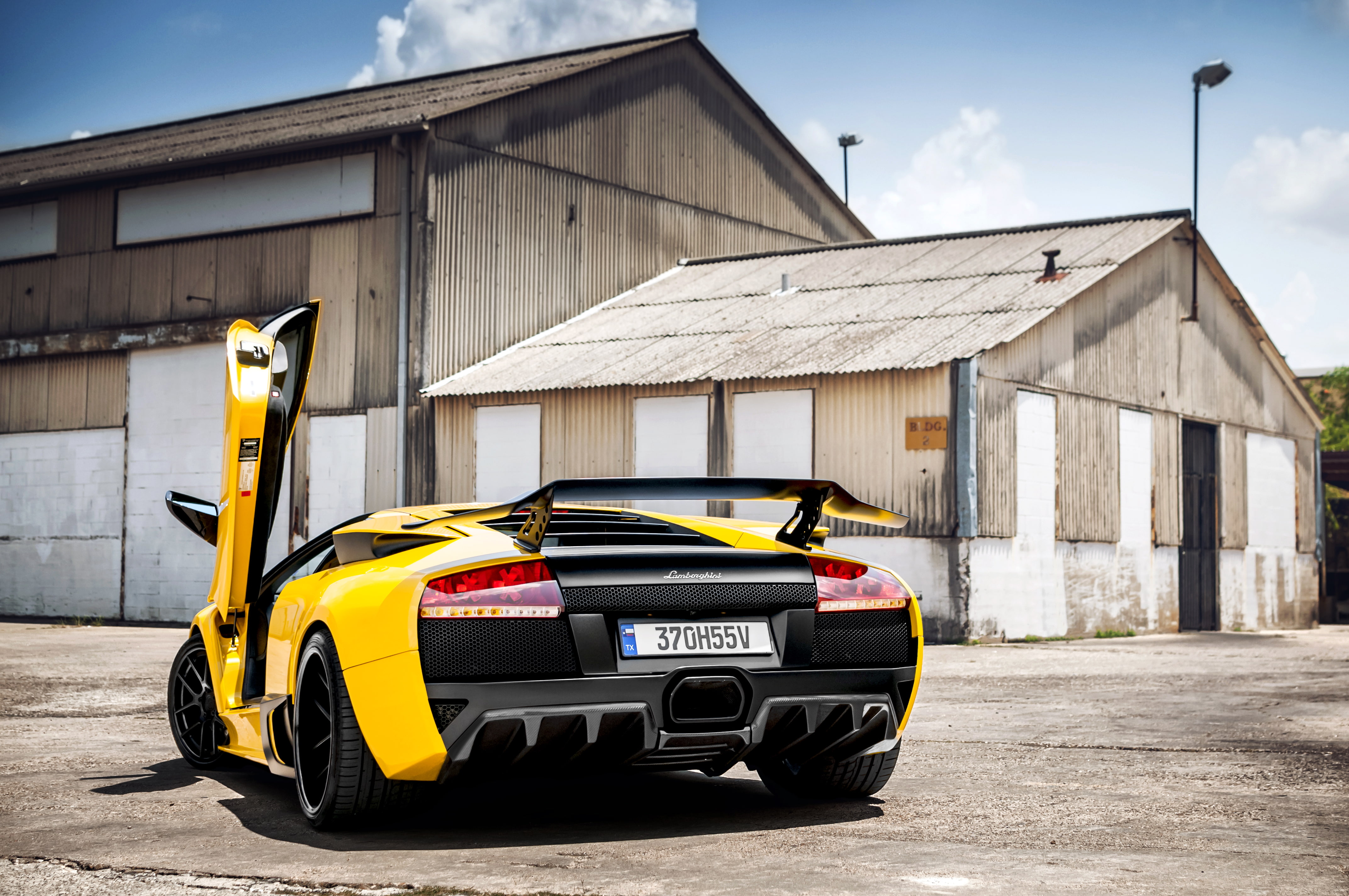 nature, yellow, building, transportation, machine, day, mode of transportation, sport, garage, building exterior, Lamborghini, sky, Lamborghini Murcielago, HD Wallpaper