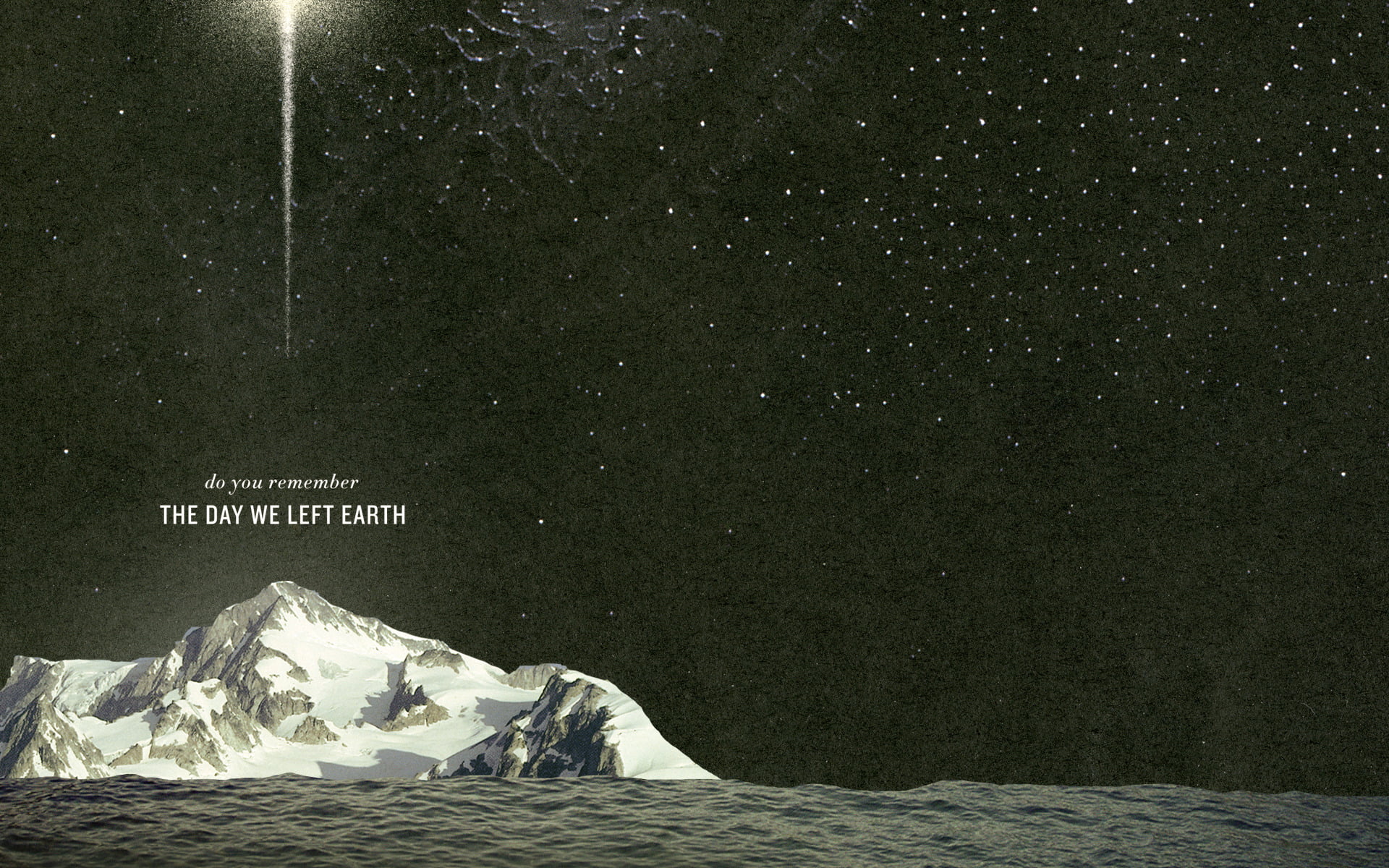 text, communication, backgrounds, no people, style, architecture, arctic, retro, copy space, DO YOU REMEMBER THE DAY WE LEFT EARTH, mountain, HD Wallpaper