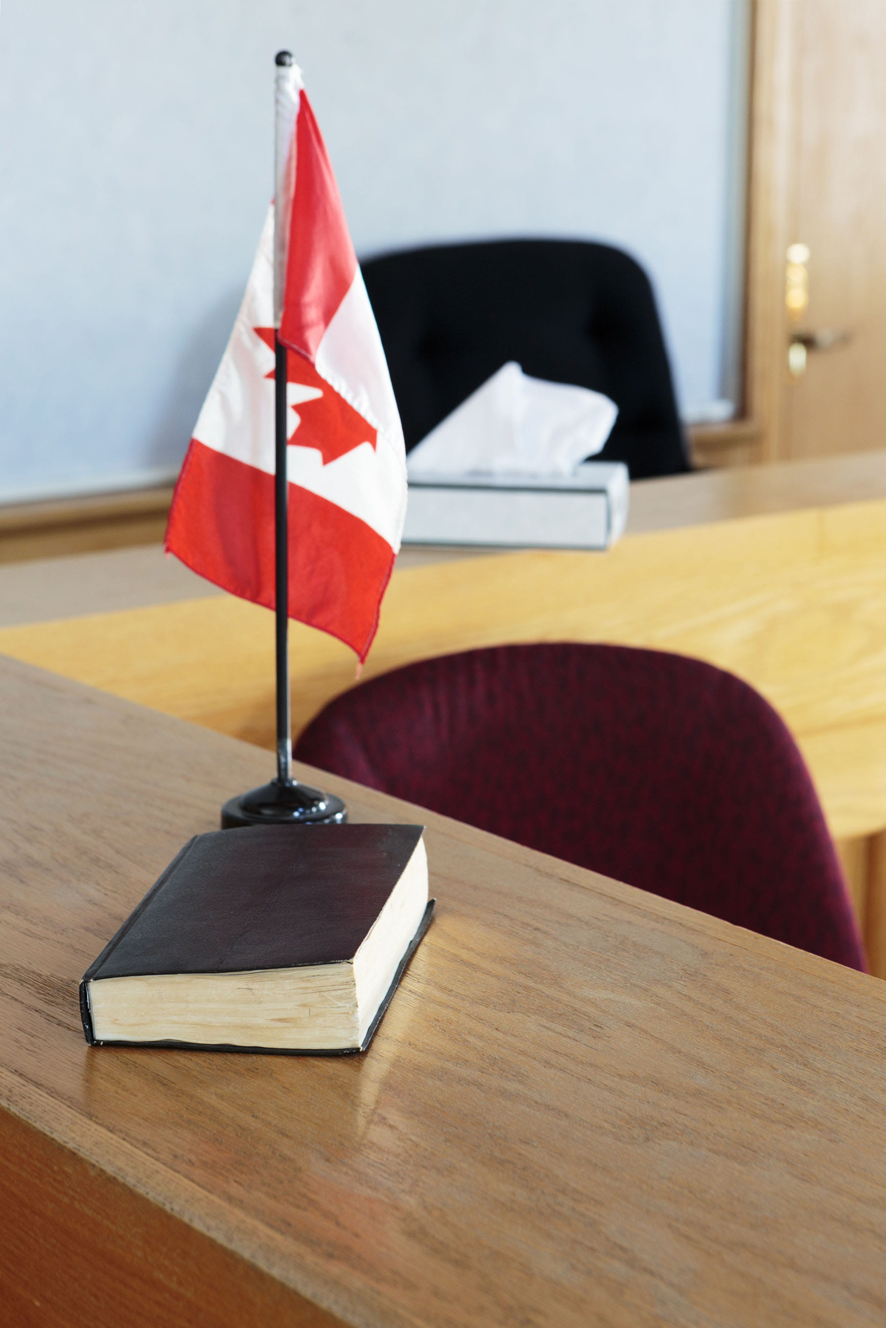 canadian, flag, chair, focus on foreground, rules, 2K, close-up, red, no people, absence, table, furniture, belief, seat, judgment, proceedings, architecture, Phone HD Wallpaper