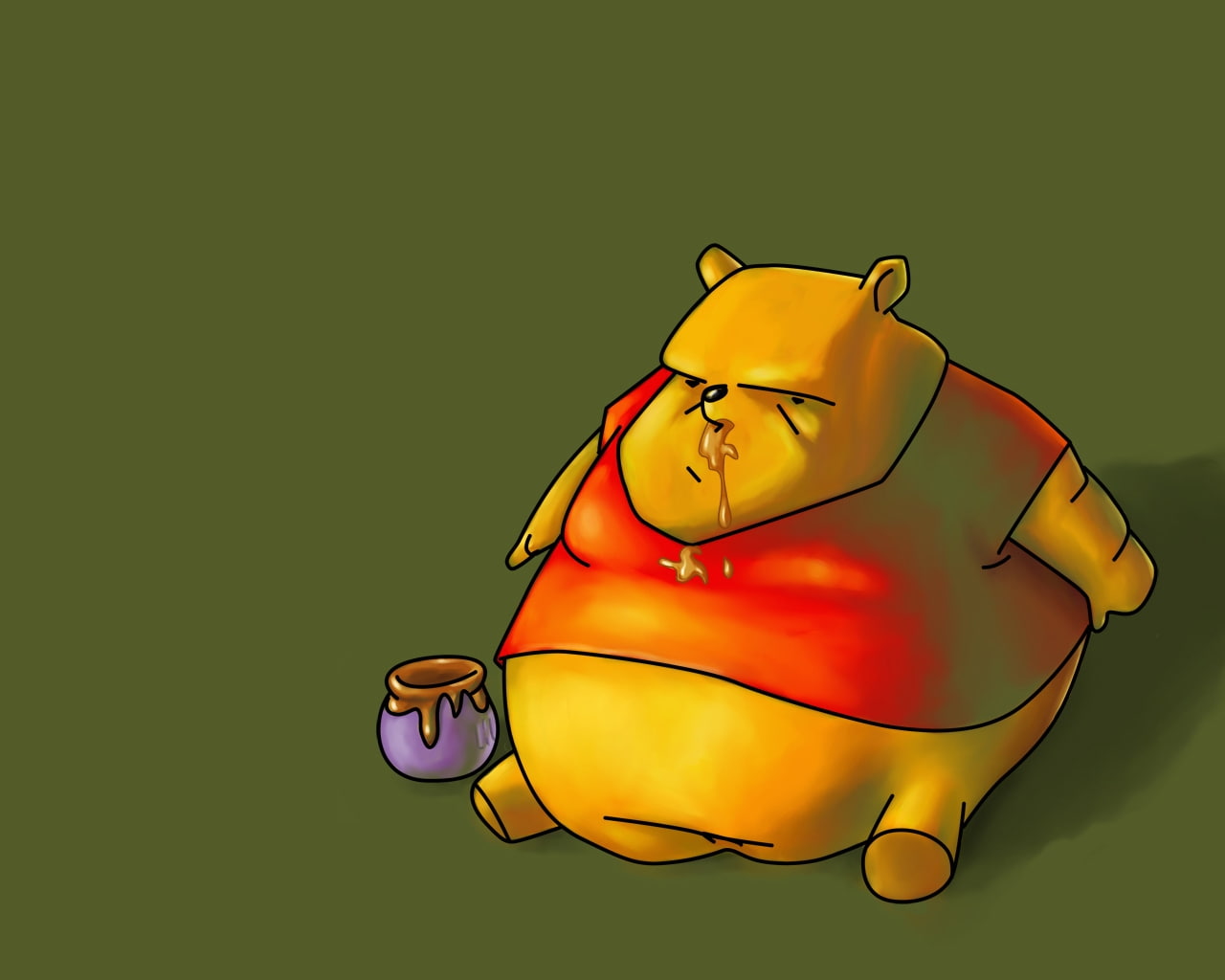 fat, alternative art, 720P, alternative, x, art, pooh, hd, winnie, HD Wallpaper