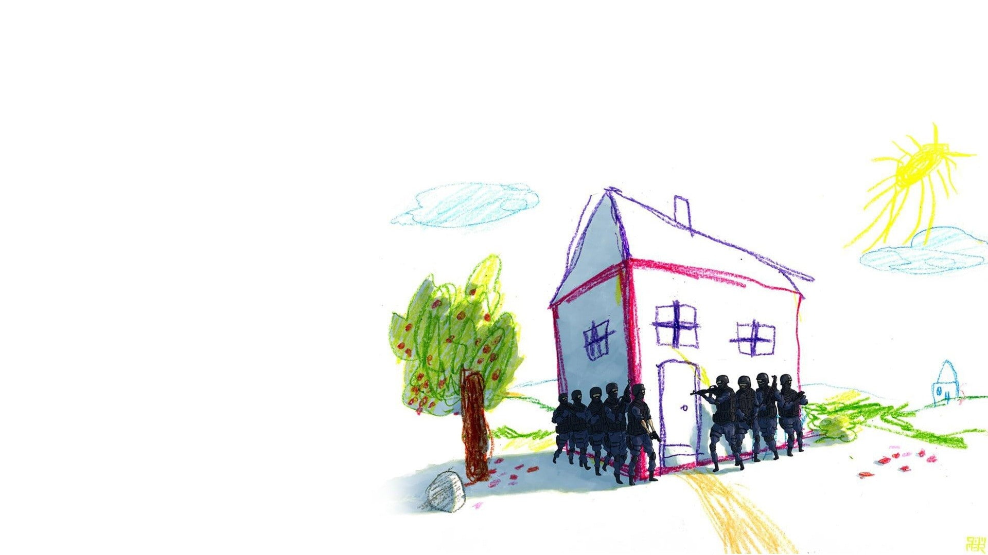 drawing, alternative, digital art, 1920x1080, house, digital, alternative art, 1080P, art, HD Wallpaper