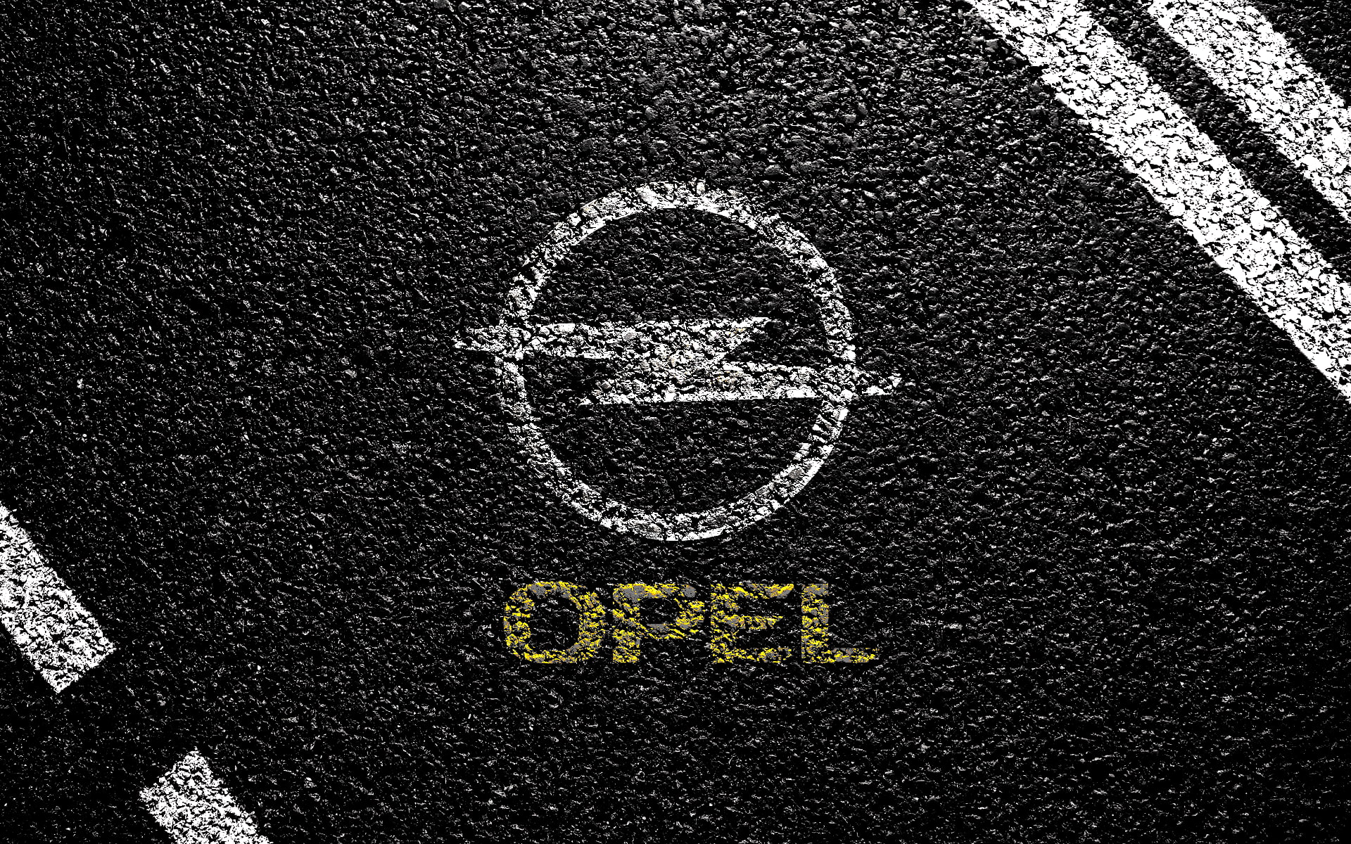 road marking, textured, representation, directly above, communication, Vauxhall, high angle view, street, day, logo, sign, city, road, Opel, symbol, transportation, HD Wallpaper