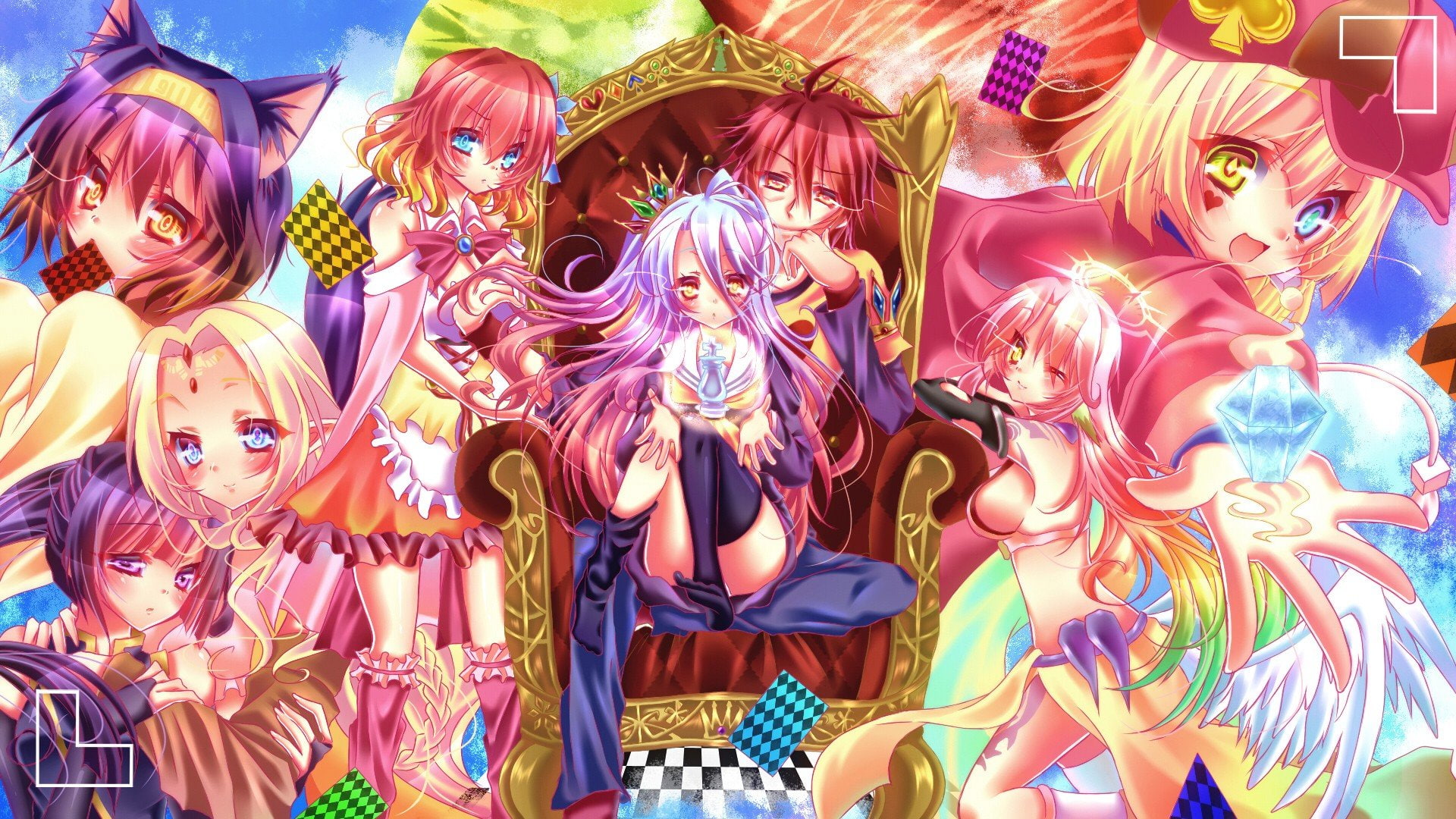 hatsuse, girls, 1920x1080 px, Life, Anime Girls, hd, xbox, nilvalen, izuna, Hatsuse Izuna, Stephanie Dora, Jibril, Shiro (No Game No, shir, art, anime, HD Wallpaper
