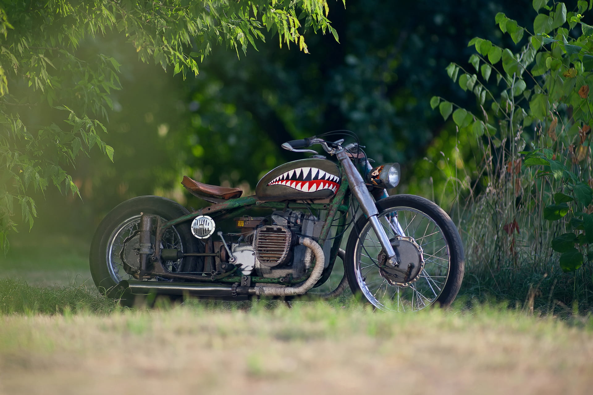 silver colored, bokeh, 1941-1960гг., heavy, style, cycling, land, collection, bicycle, the issue, bobber, 1080P, private, sport, steampunk, sports Race, HD Wallpaper