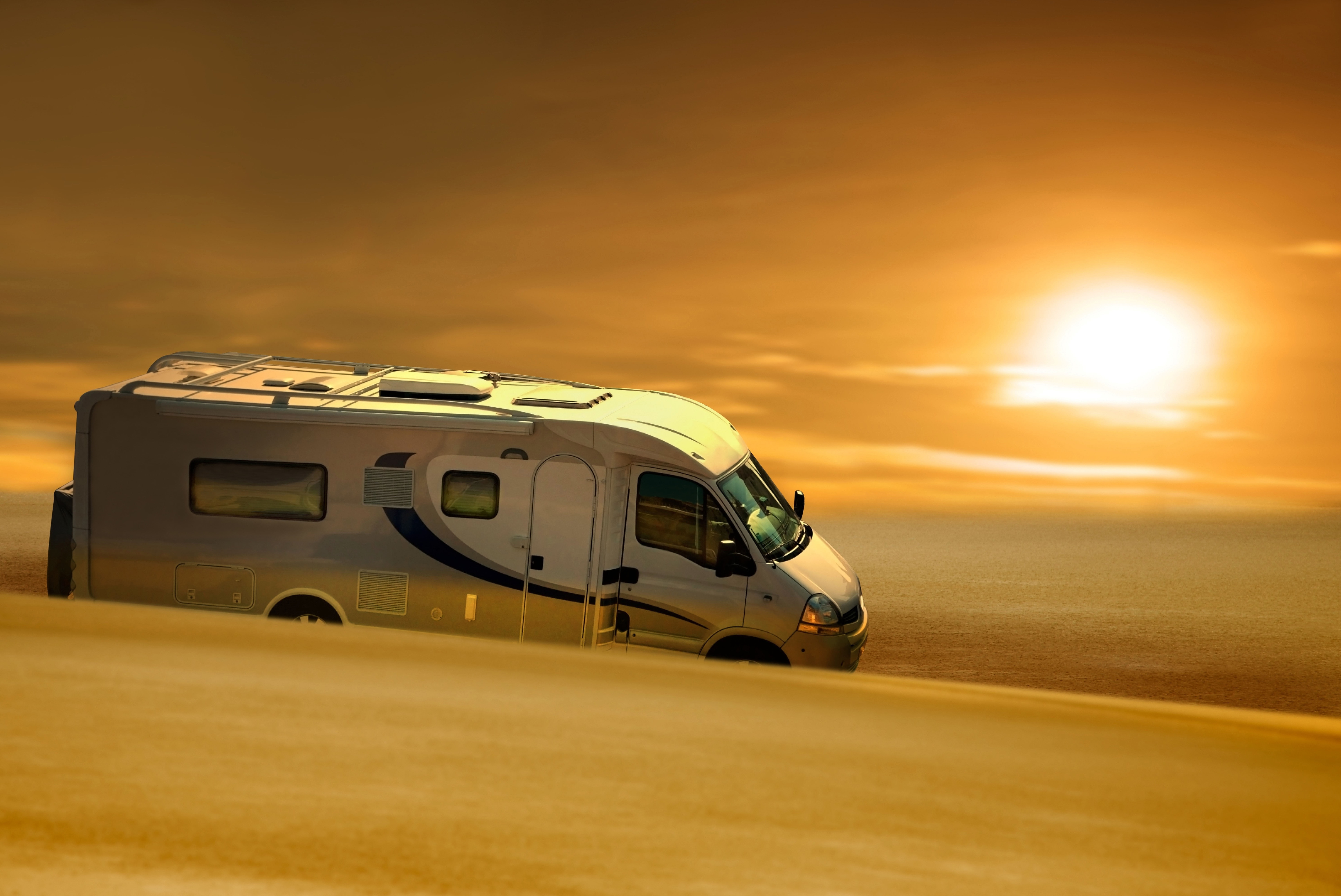 8K, stay, positive, bokeh, road, day, motorhome, sea, tourism, trip, speed, feel of speed, nature, caravan, the sun, blur, heat, movement, HD Wallpaper