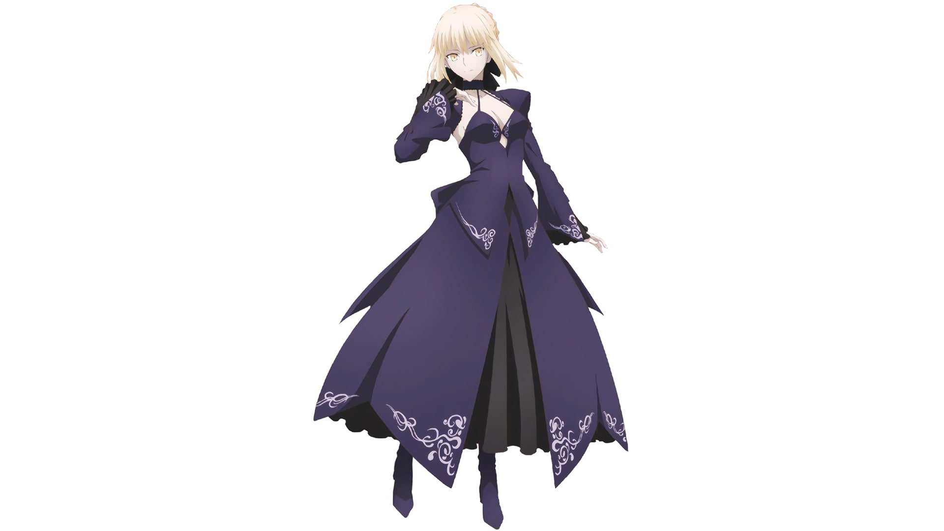 1080P, one person, cut out, studio shot, front view, Fate/stay Night Movie: Heavens Feel, Saber Alter, adult, white background, blond hair, standing, three quarter length, HD Wallpaper