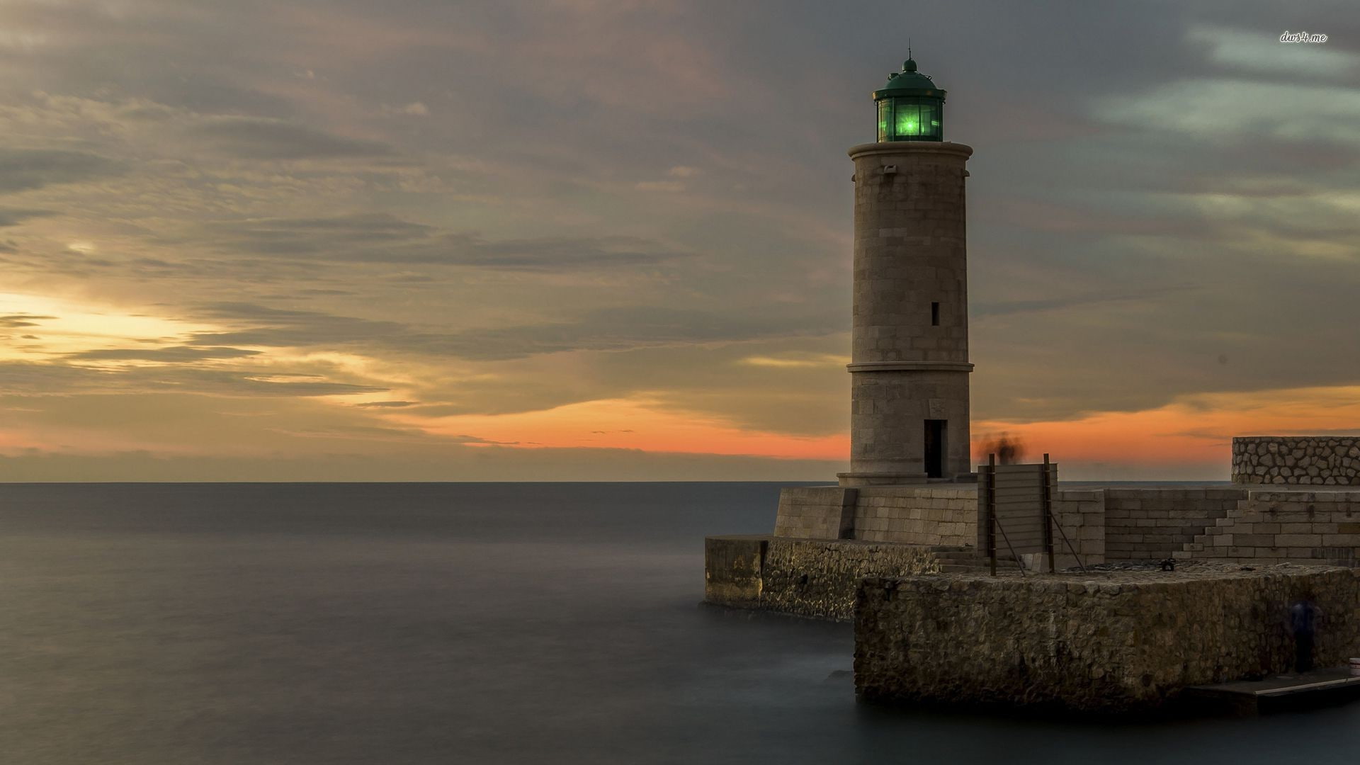 scenics - nature, France, feelings, waterfront, tower, sunset, sea, building exterior, built structure, horizon, cloud - sky, 1080P, guidance, beauty in nature, HD Wallpaper