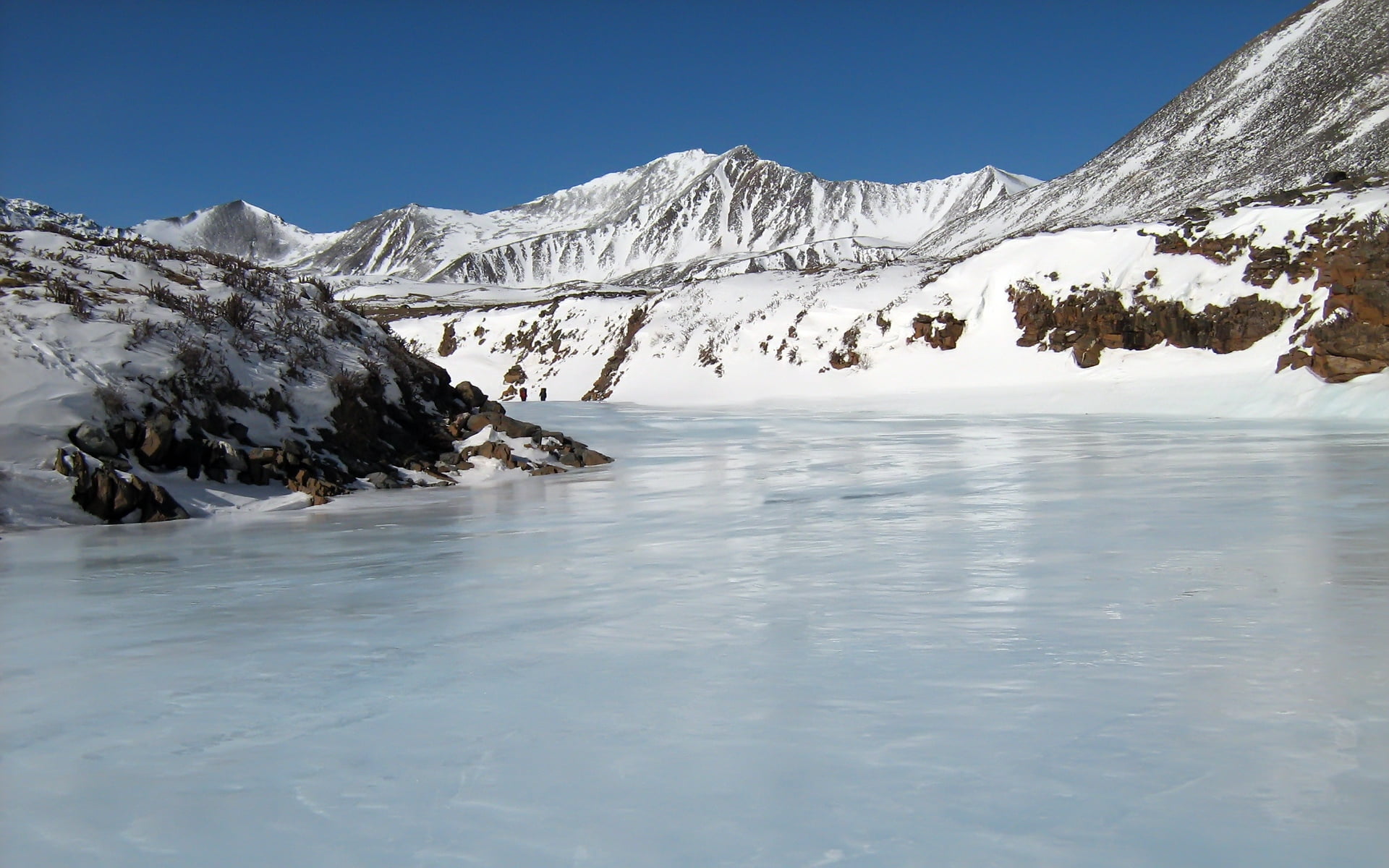extreme Terrain, tranquil Scene, held down, snowcapped mountain, lake, water, covered, winter, 1080P, glacier, mountains, blue, vacations, mountain, scenics - nature, HD Wallpaper