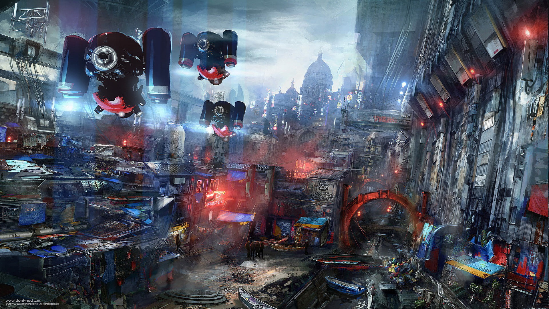 1080P, cyberpunk, video games, concept art, futuristic, Remember Me, HD Wallpaper