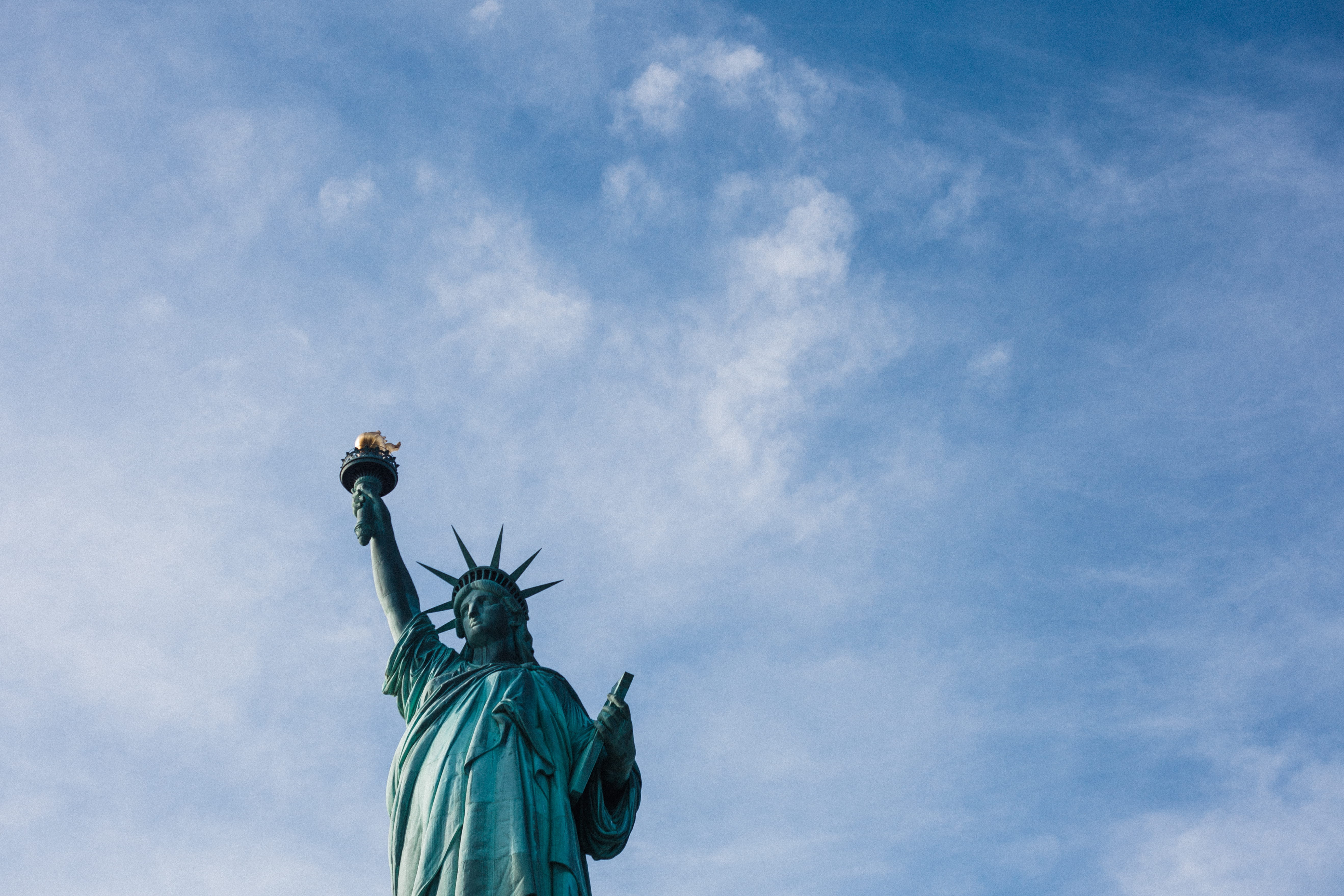 sky, art and craft, cloudy, liberty, the past, human representation, 5K, day, travel destinations, time, uSA, travel, patriotism, neo-classical, famous Place, HD Wallpaper