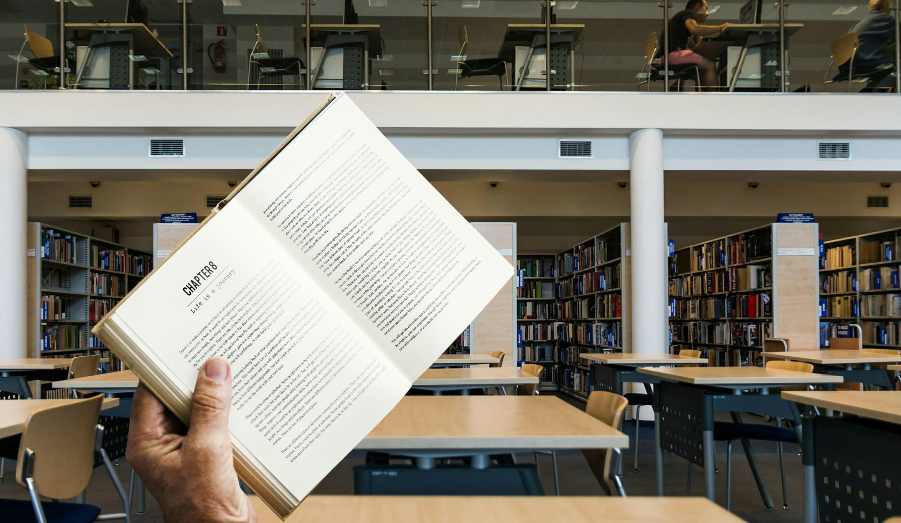 photo, information, empty, holding, rent, research, books in the library, education, hand, learning, library, desks, 2K, architecture, business, held, HD Wallpaper