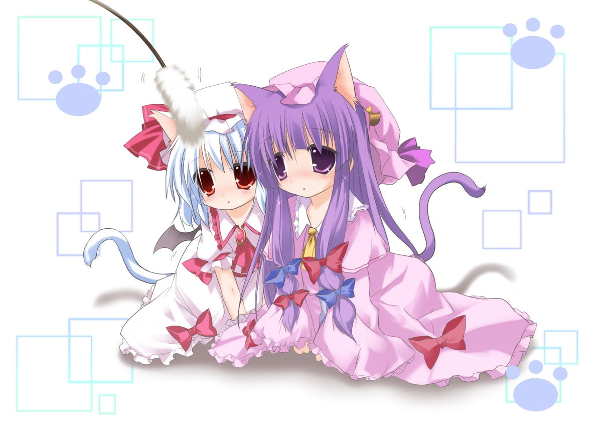 anime, Remilia Scarlet, Patchouli Knowledge, anime girls, Touhou, 480P, HD Wallpaper