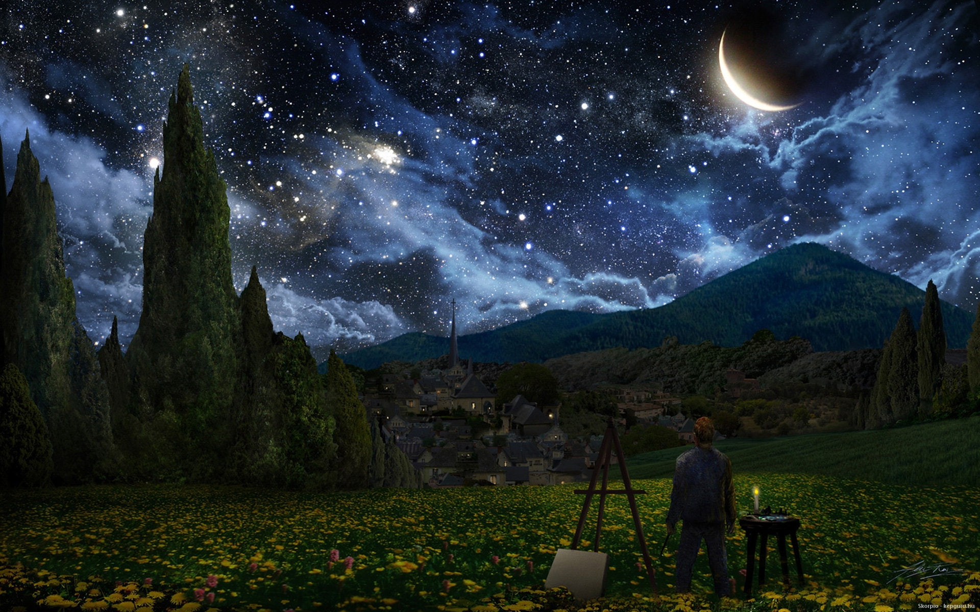magic, beautiful, hd, fantasy, art, Landscape, 1080P, world, Blue, abstract, HD Wallpaper