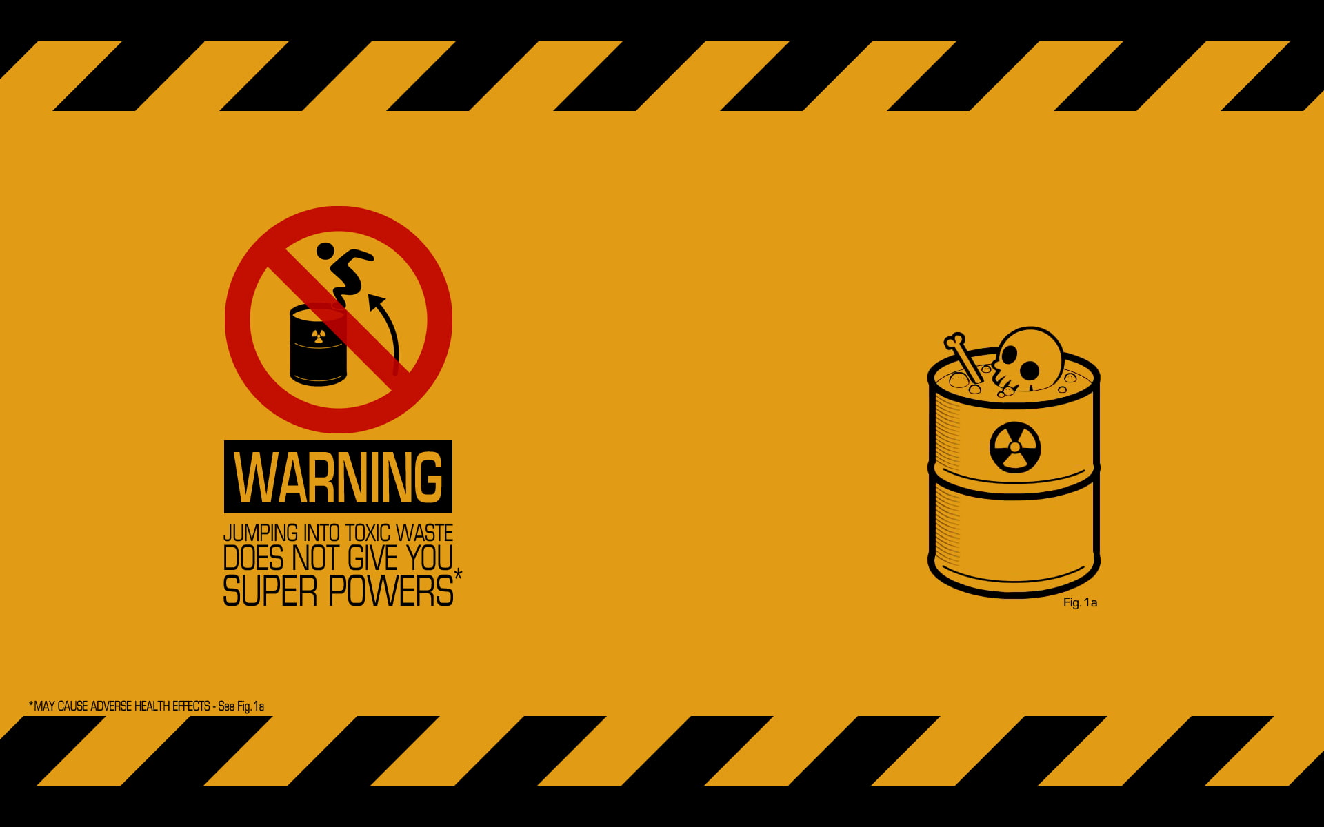 humor, dark humor, radioactive, warning signs, 1080P, HD Wallpaper