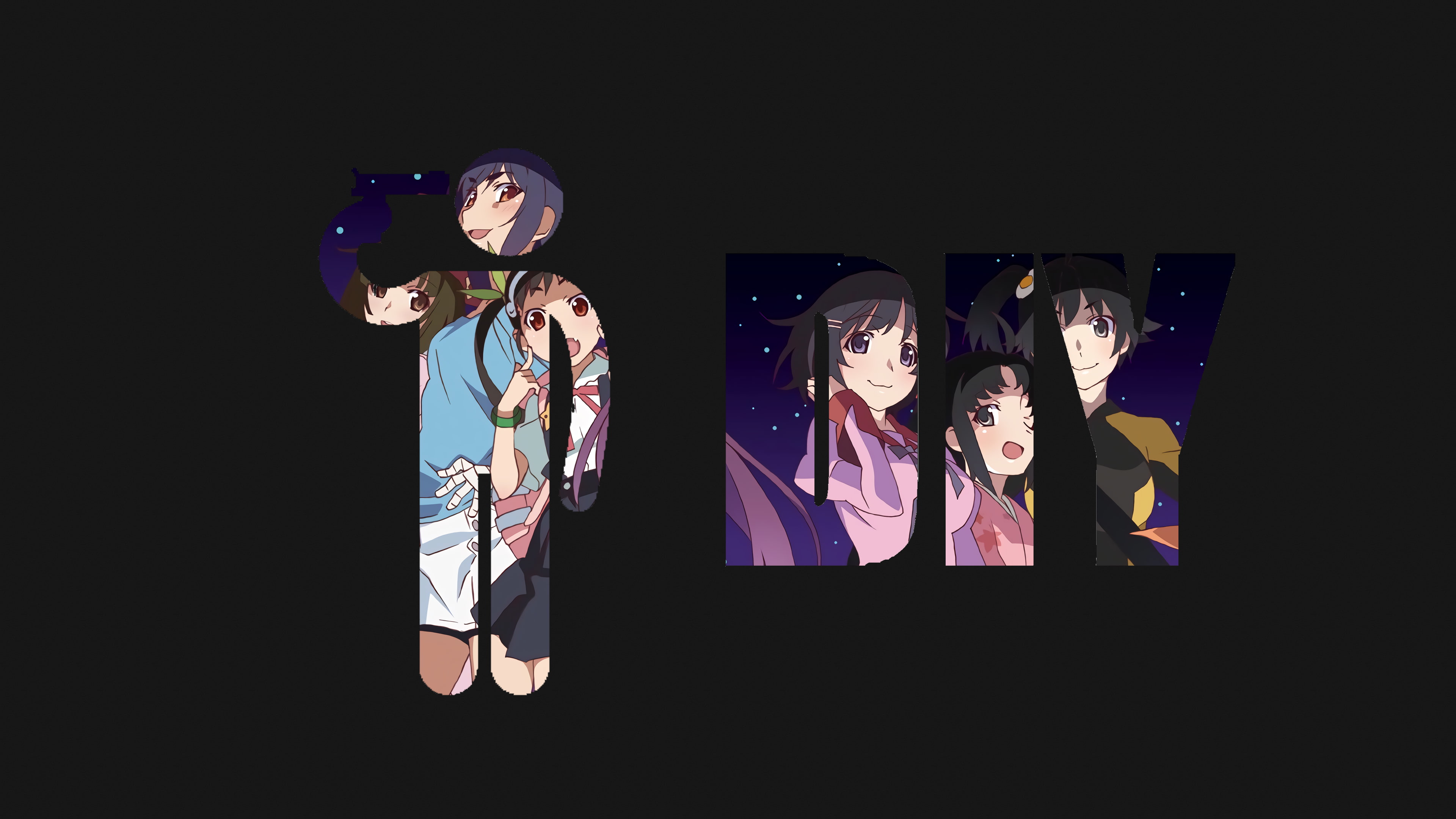 typography, dark, dark humor, 4K, Monogatari Series, HD Wallpaper
