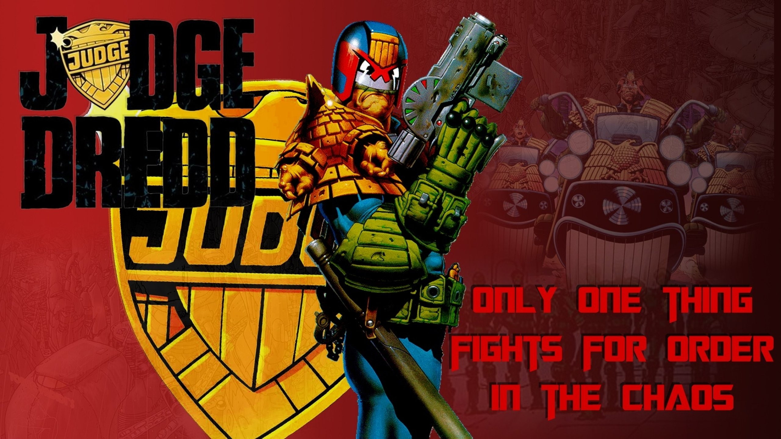 fantasy, fighting, judge, sci-fi, comics, warrior, poster, crime, superhero, 2K, dredd, action, HD Wallpaper