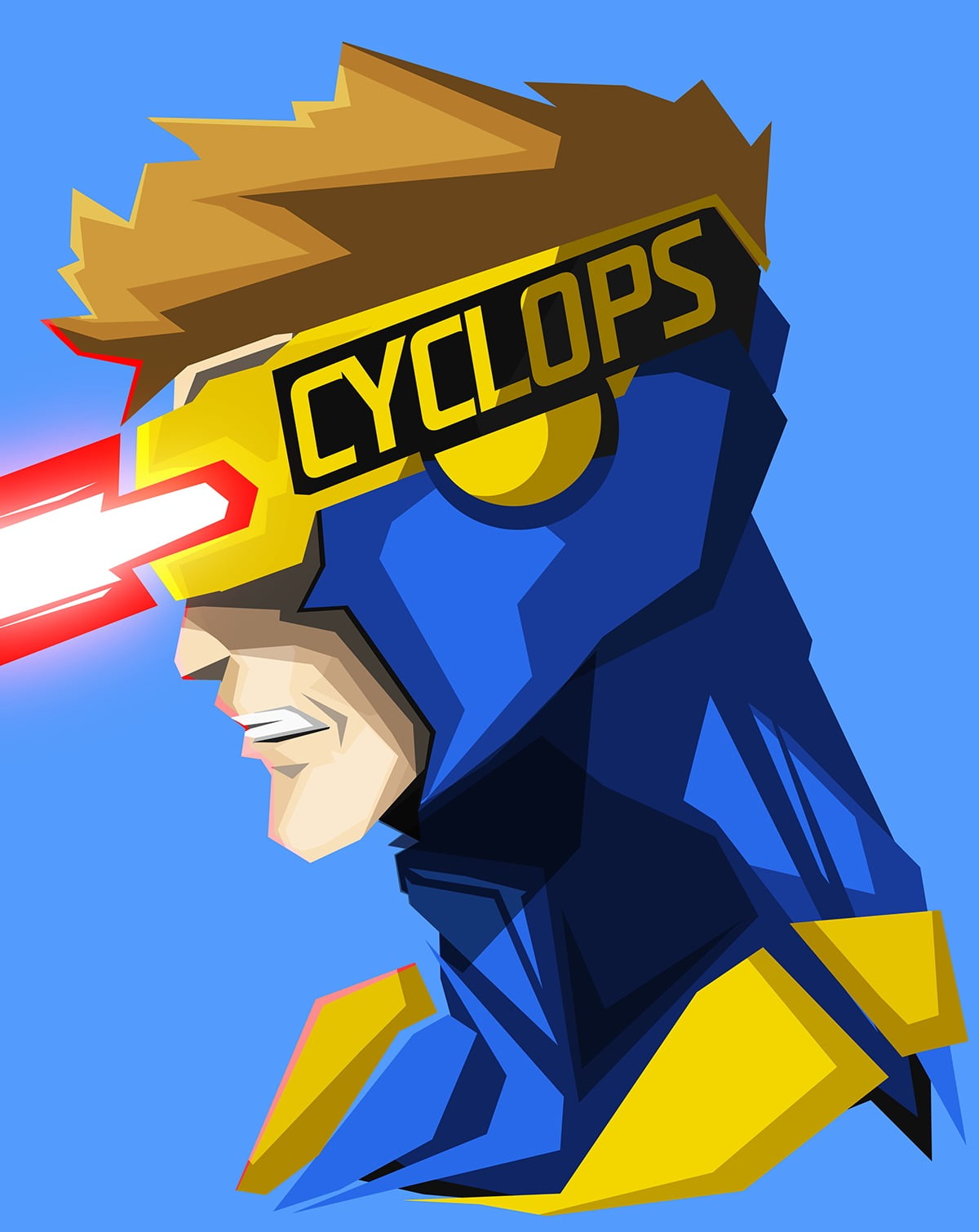 travel, Marvel Comics, Cyclops, nature, arts culture and entertainment, business travel, 720P, business, shape, blue background, people, cut out, yellow, Phone HD Wallpaper