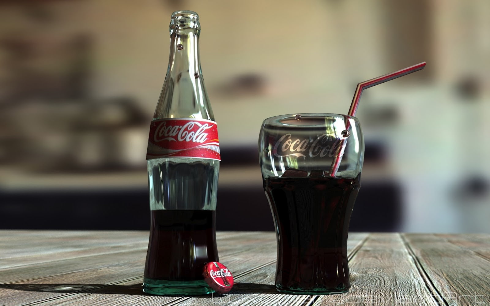 wooden surface, Coca-Cola, bottles, 720P, drink, HD Wallpaper