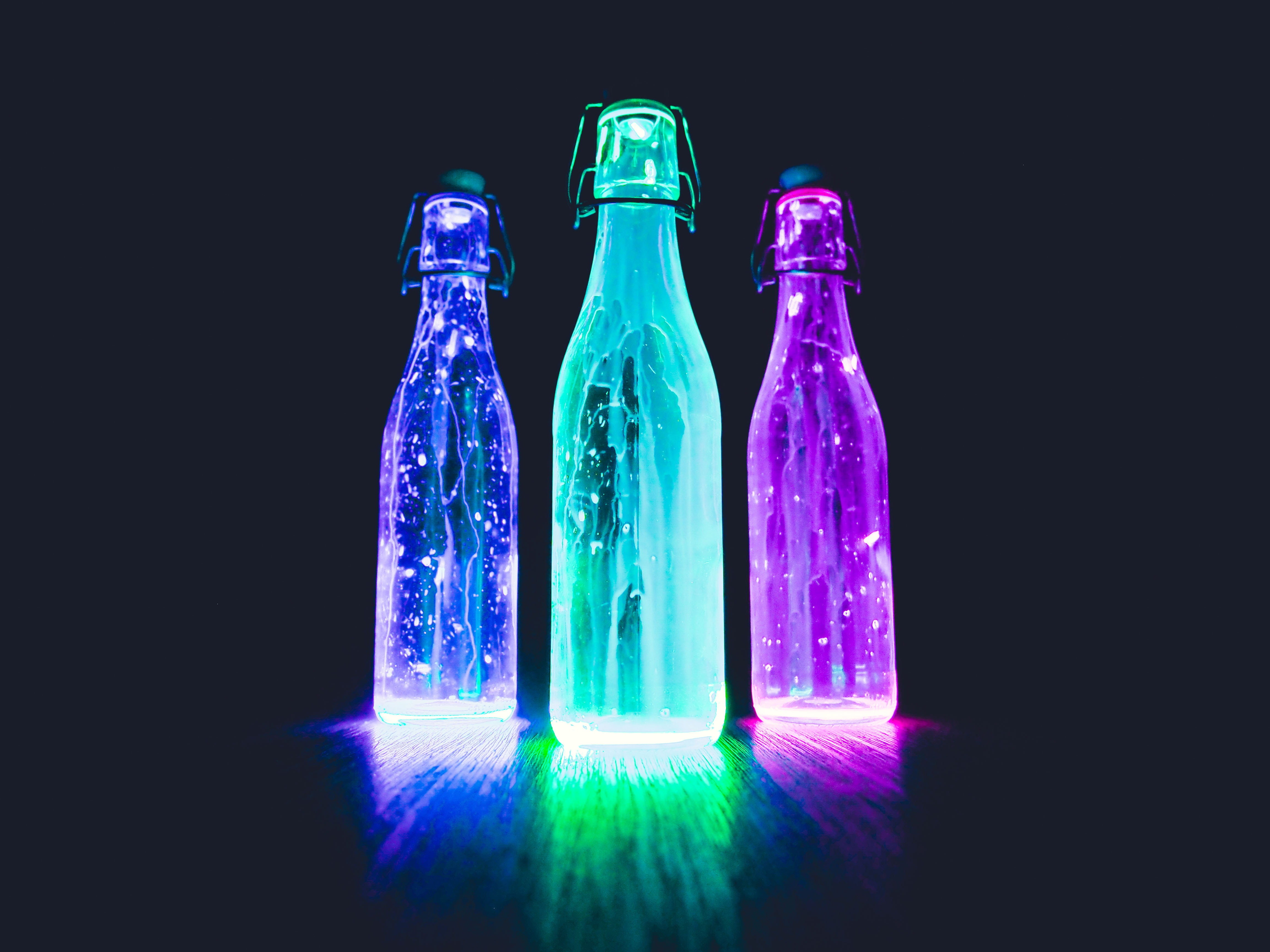 neon, live, water, colorful, 4K, club, food and drink, food, nature, fairy, light, no people, abstract, cocktail, drink, color, event, mystical, glass - material, HD Wallpaper