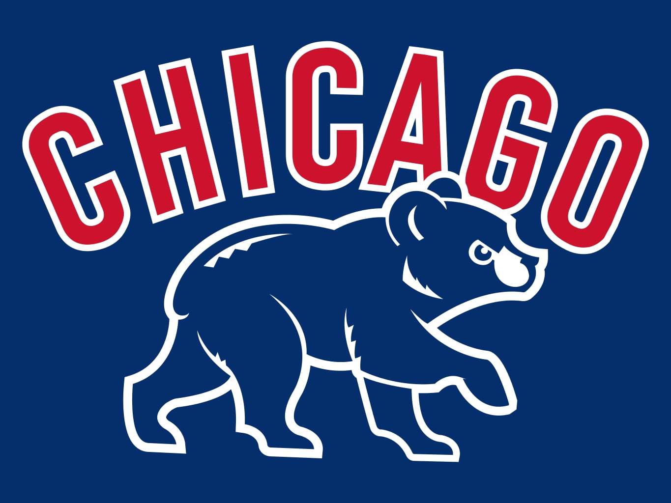 red, domestic animals, one animal, cubs, logo, blue background, blue, eating, desert, neon colored, mammal, neon, text, single word, Major League Baseball, HD Wallpaper