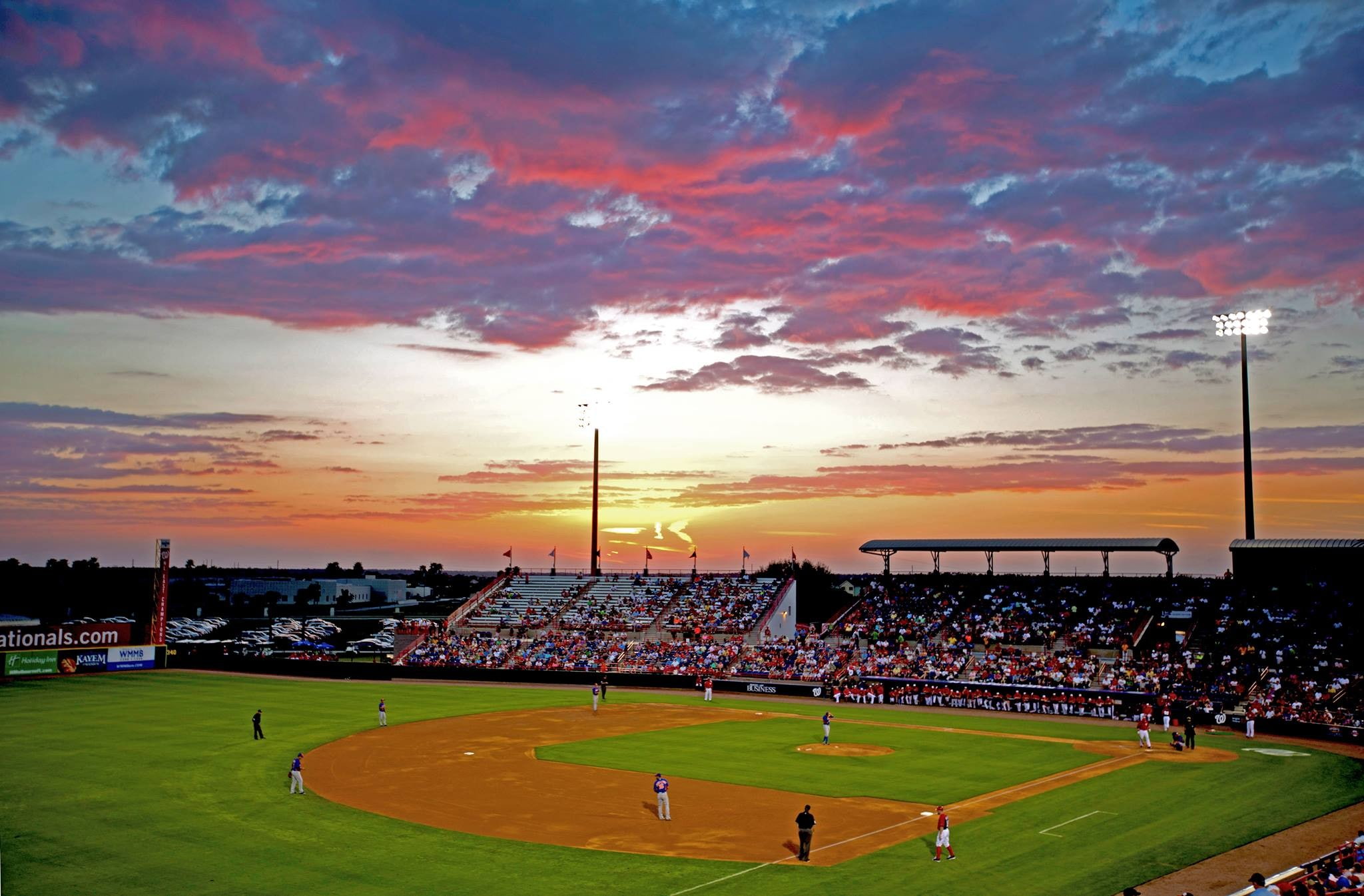 outdoors, cloud - sky, competition, orange color, nature, large group of people, clouds, Major League Baseball, soccer, team sport, stadium, group of people, HD Wallpaper