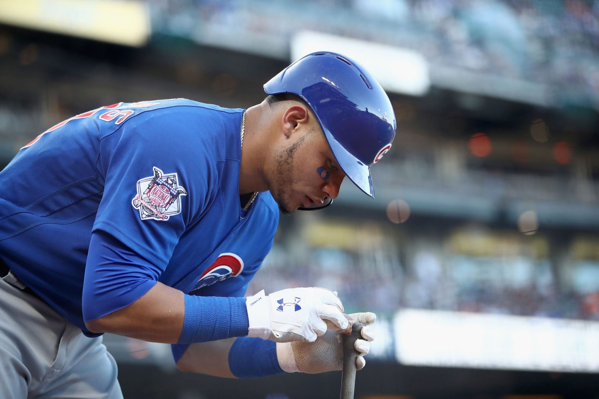 headwear, Major League Baseball, 1080P, young men, incidental people, three quarter length, adult, sport, safety, Chicago Cubs, focus on foreground, day, HD Wallpaper