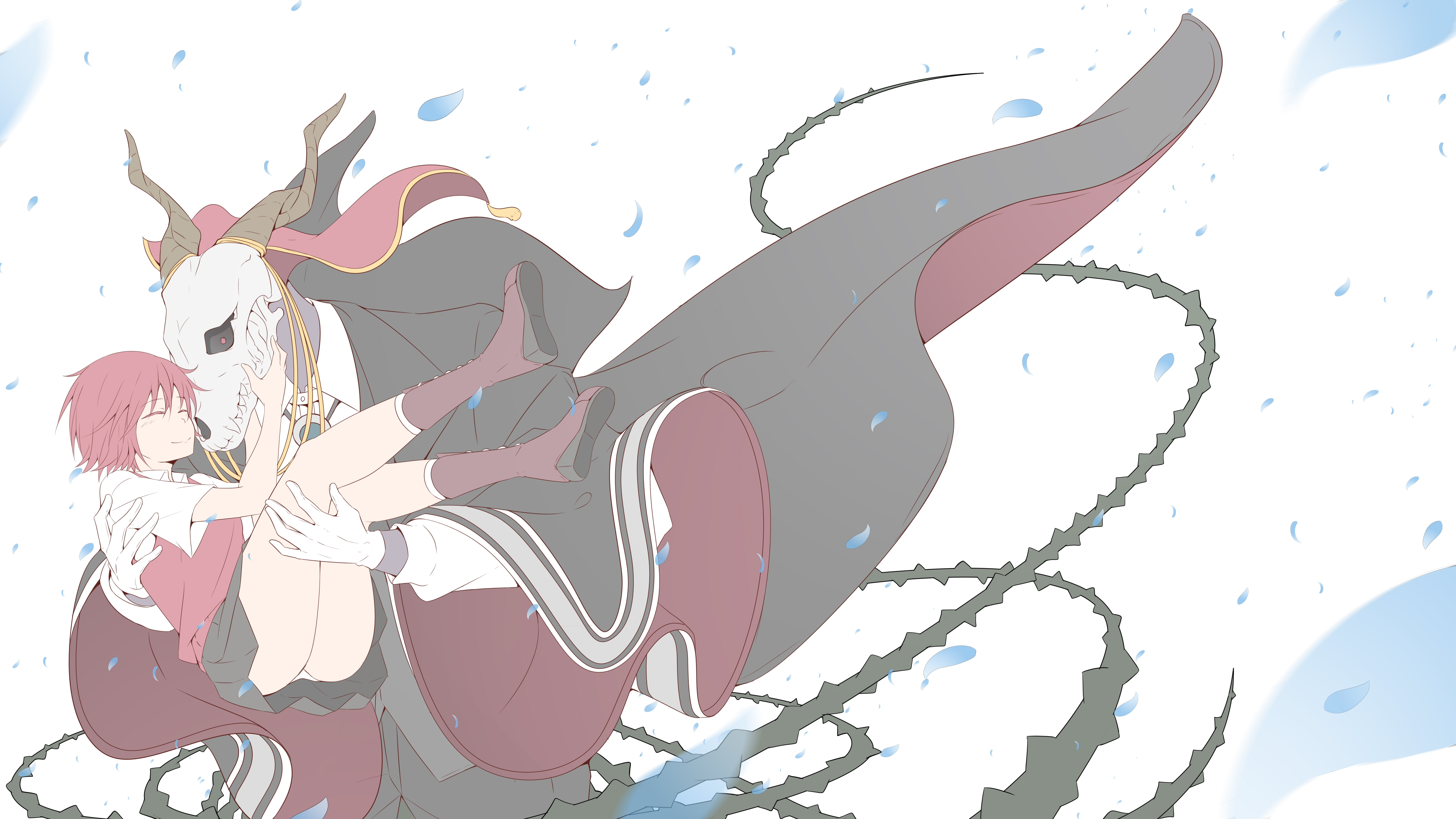 Elias Ainsworth, Red Hair, Chise Hatori, The Ancient Magus Bride, Short Hair, Anime, 5K, Skull, Skirt, HD Wallpaper