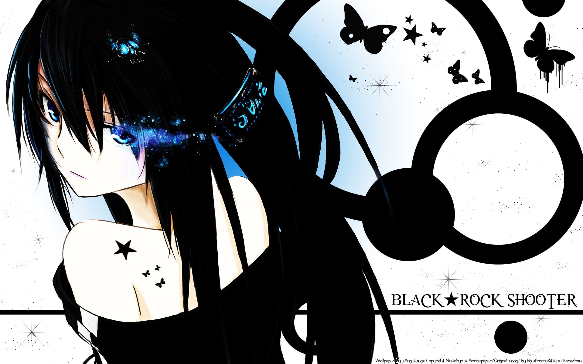 human representation, creativity, Kuroi Mato, 1080P, indoors, wall - building feature, Black Rock Shooter, representation, silhouette, design, art and craft, HD Wallpaper
