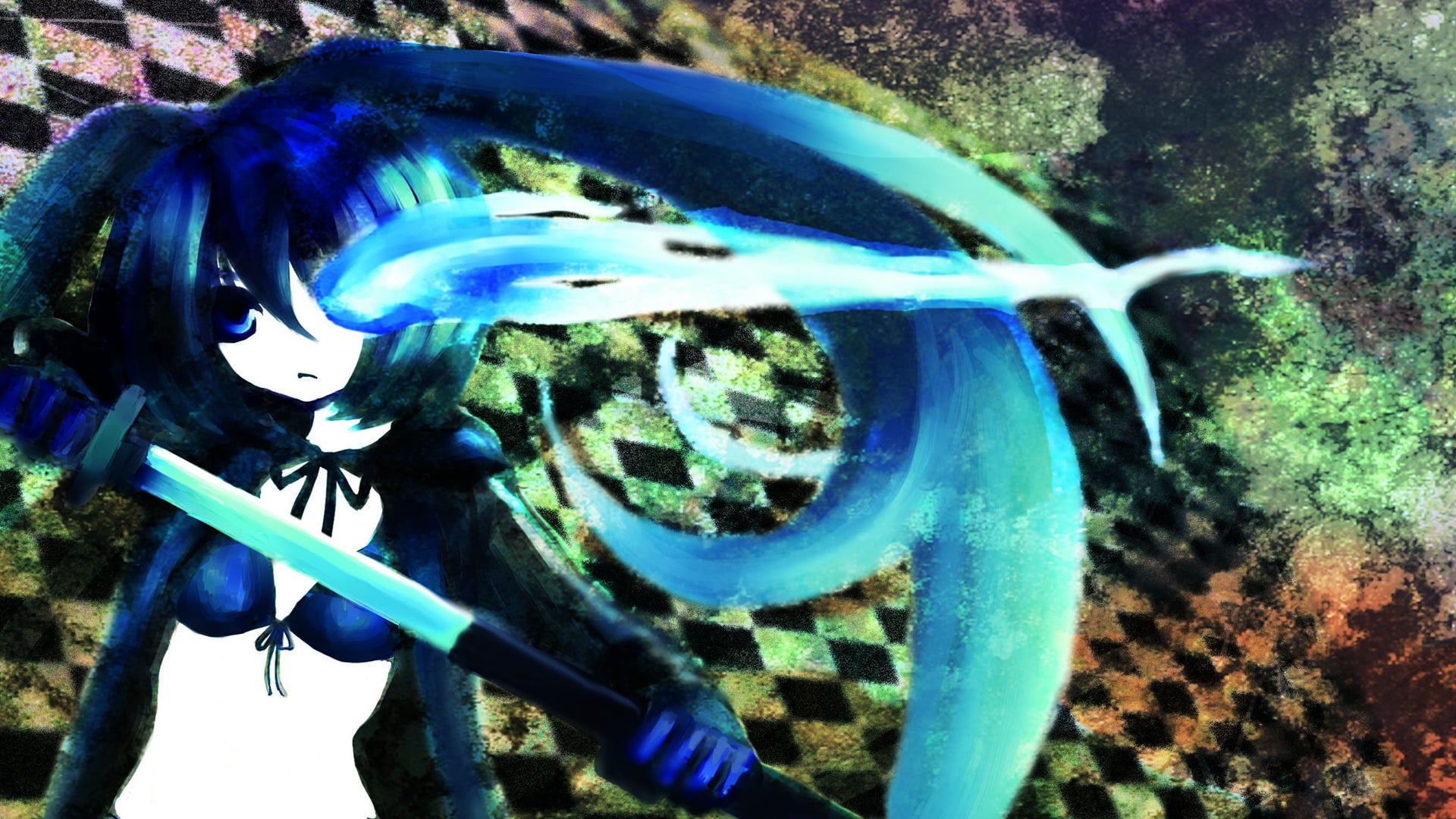 underwater, vertebrate, sea, marine, nature, one animal, close-up, Black Rock Shooter, no people, animal wildlife, swimming, anime girls, blue, animal, HD Wallpaper