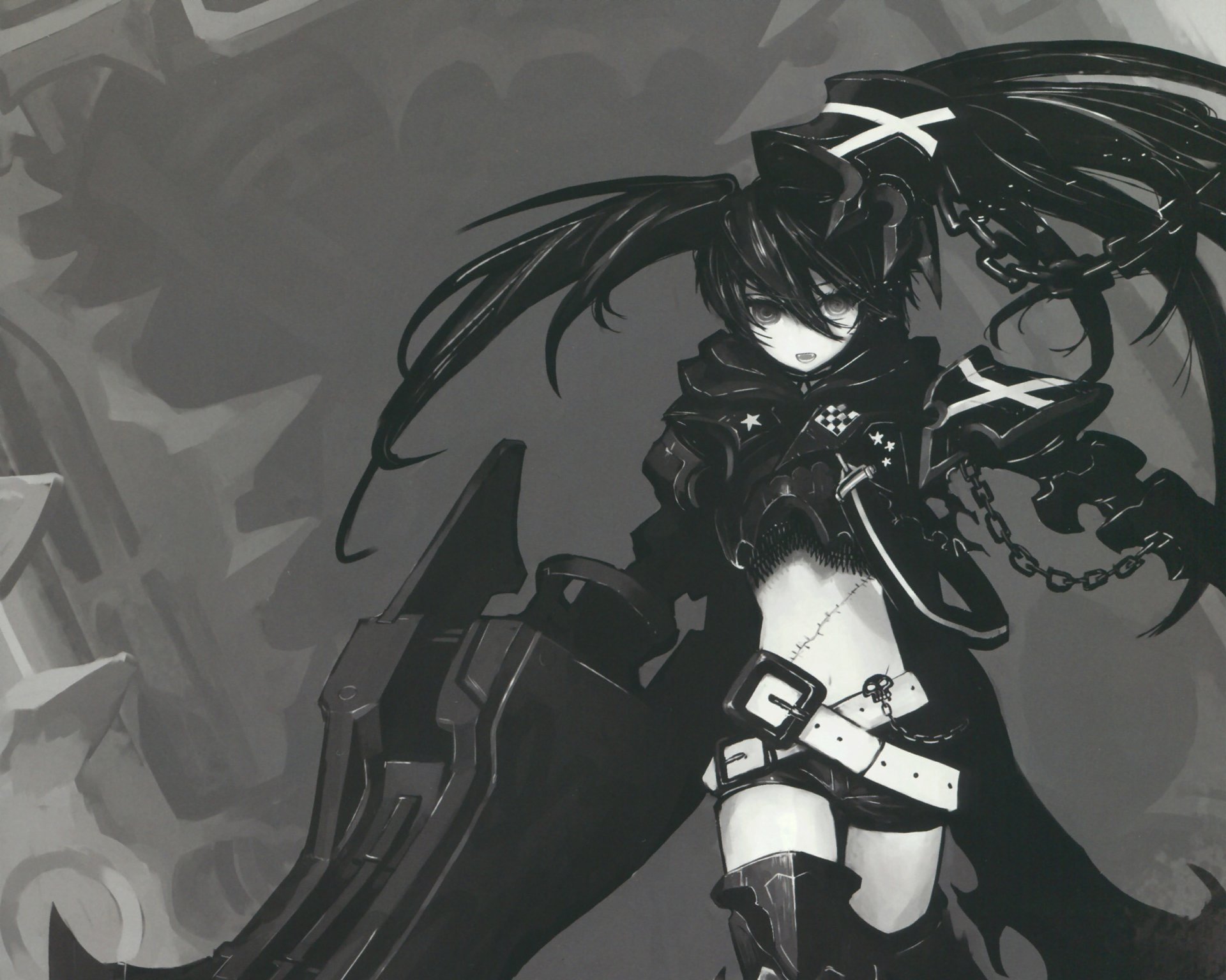 1080P, Insane Black Rock Shooter, Black Rock Shooter, Anime, HD Wallpaper