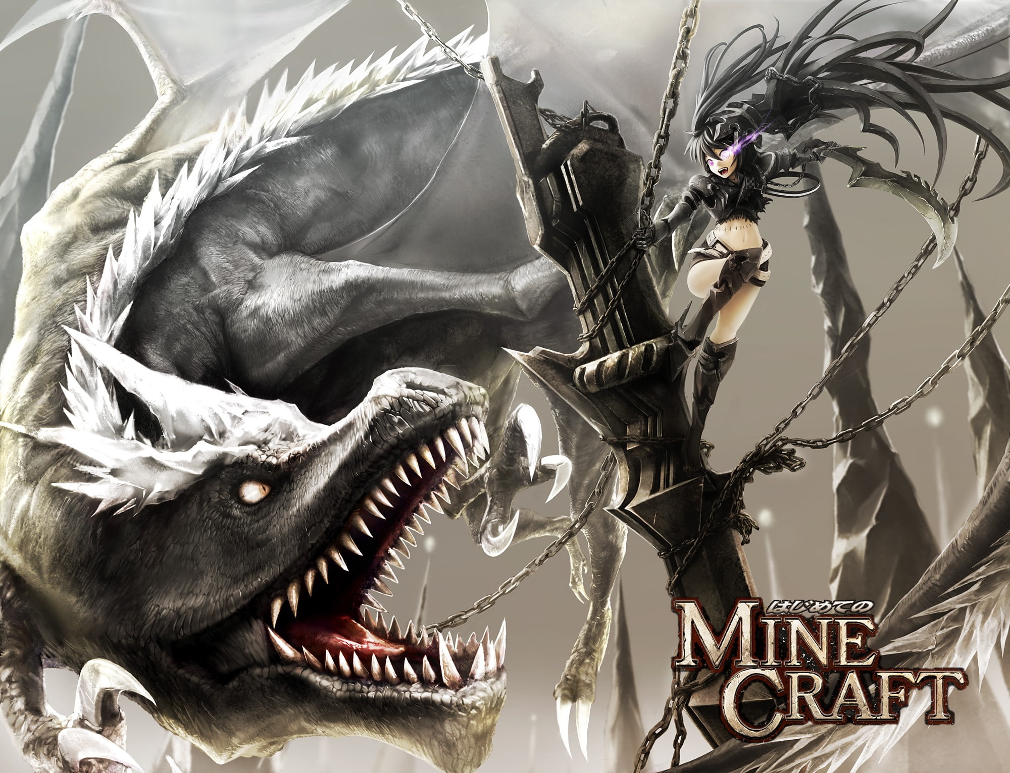 minecraft, shooter, black, crossovers, insane, dragons, rock, 1080P, HD Wallpaper