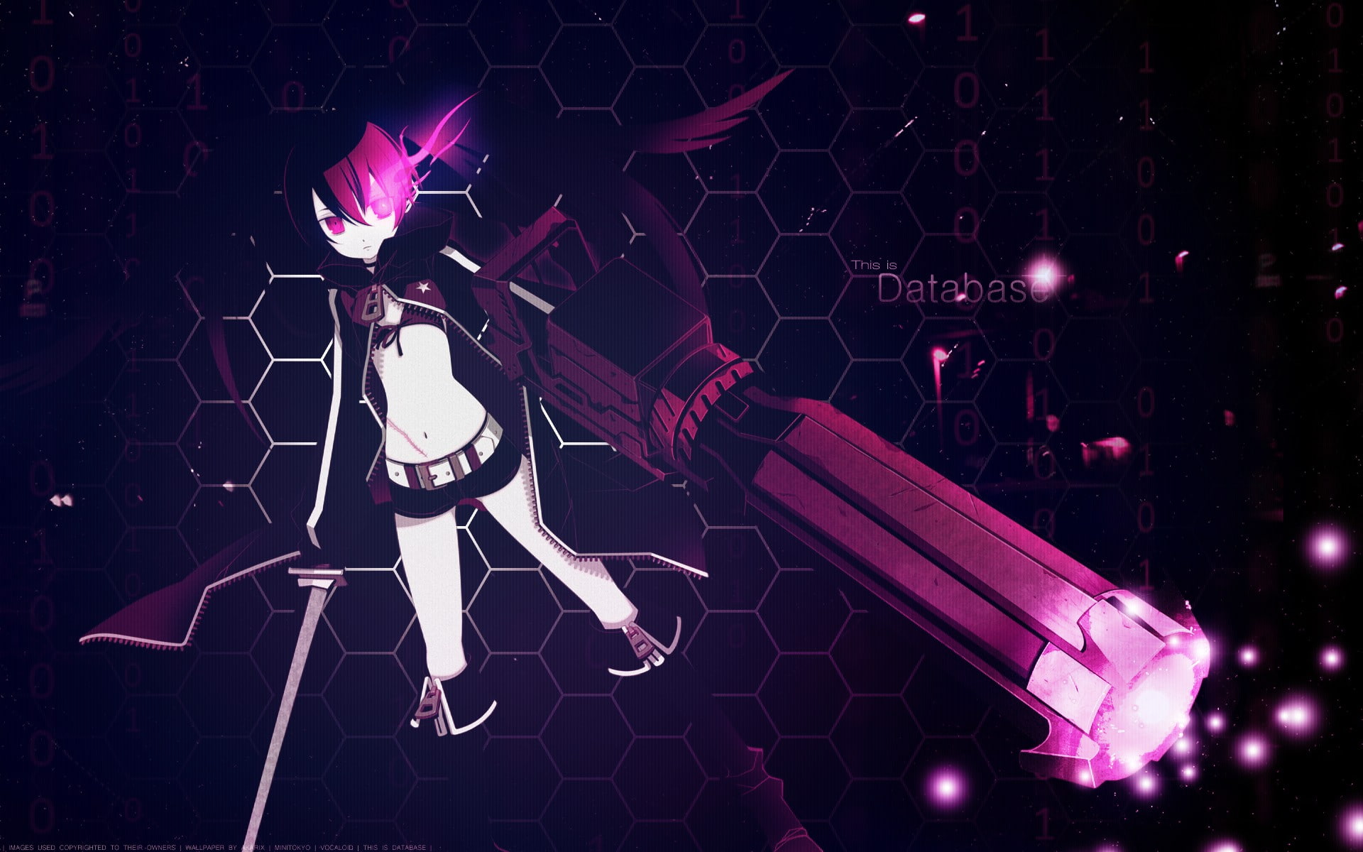 1080P, black, shooter, mato, rock, kuroi, weapon, girls, anime, anime girls, kuroi mato, HD Wallpaper