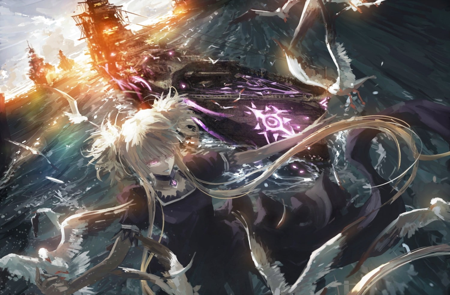 anime girls, Aoki Hagane no Arpeggio, 720P, anime, Kongou (Aoki Hagane no Arpeggio), HD Wallpaper