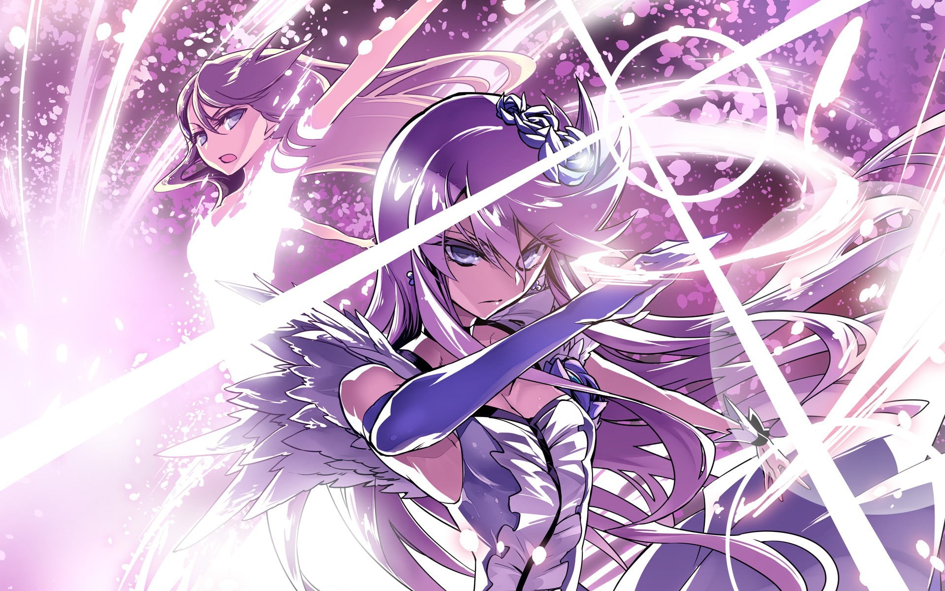 Tsukikage Yuri, high angle view, light - natural phenomenon, anime girls, day, full frame, close-up, complexity, man made, backgrounds, technology, chaos, HD Wallpaper