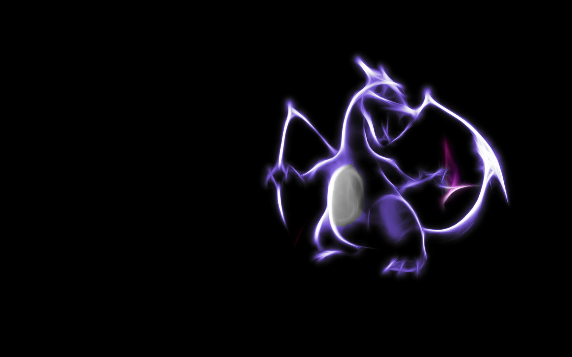 nature, 1080P, shape, purple, motion, close-up, fire, glowing, creativity, blue, copy space, burning, illuminated, black background, Pokémon, abstract, HD Wallpaper