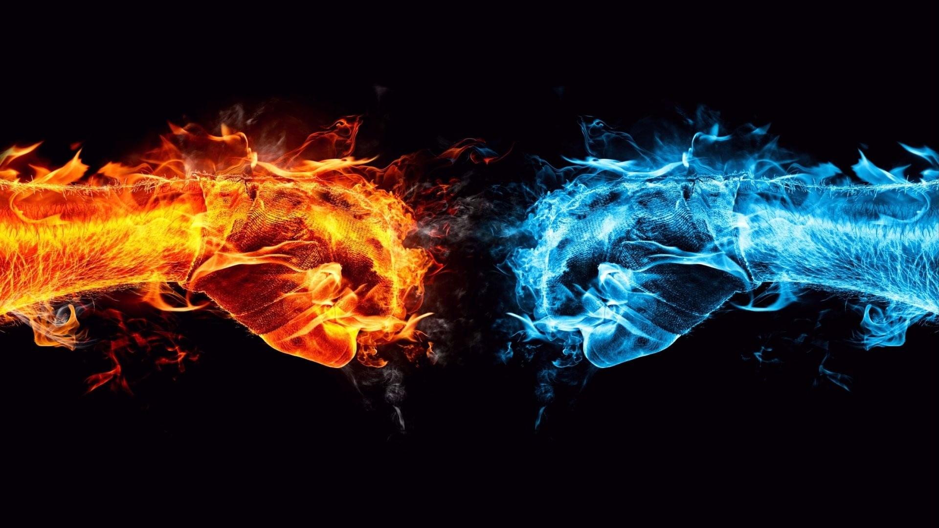 night, fire - natural phenomenon, motion, sign, black background, outdoors, ice, digital art, illustration, flaming, 1080P, communication, smoke - physical structure, HD Wallpaper