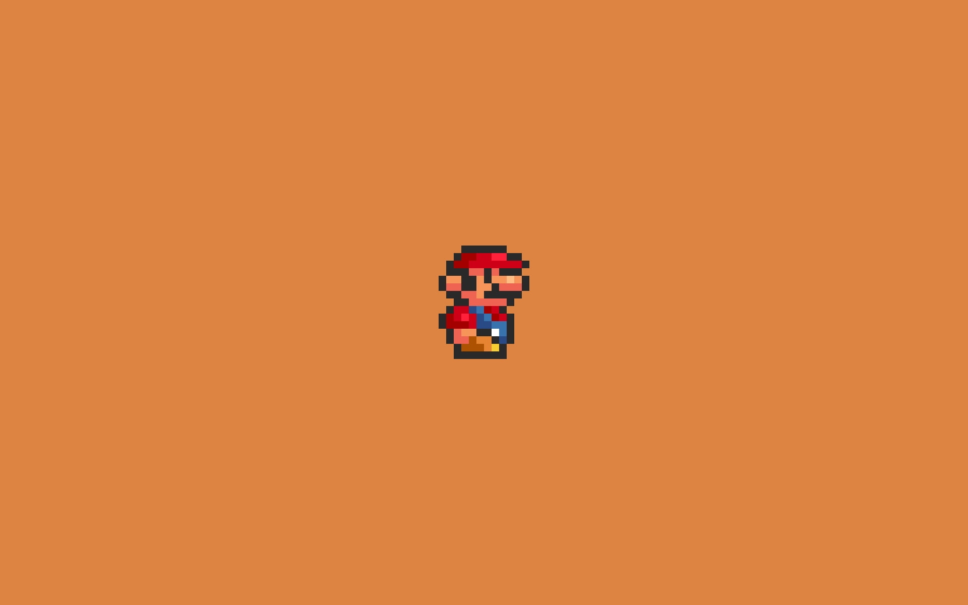 nintendo, video games, character, bit, orange, 8, hd, super, mario, 1080P, HD Wallpaper