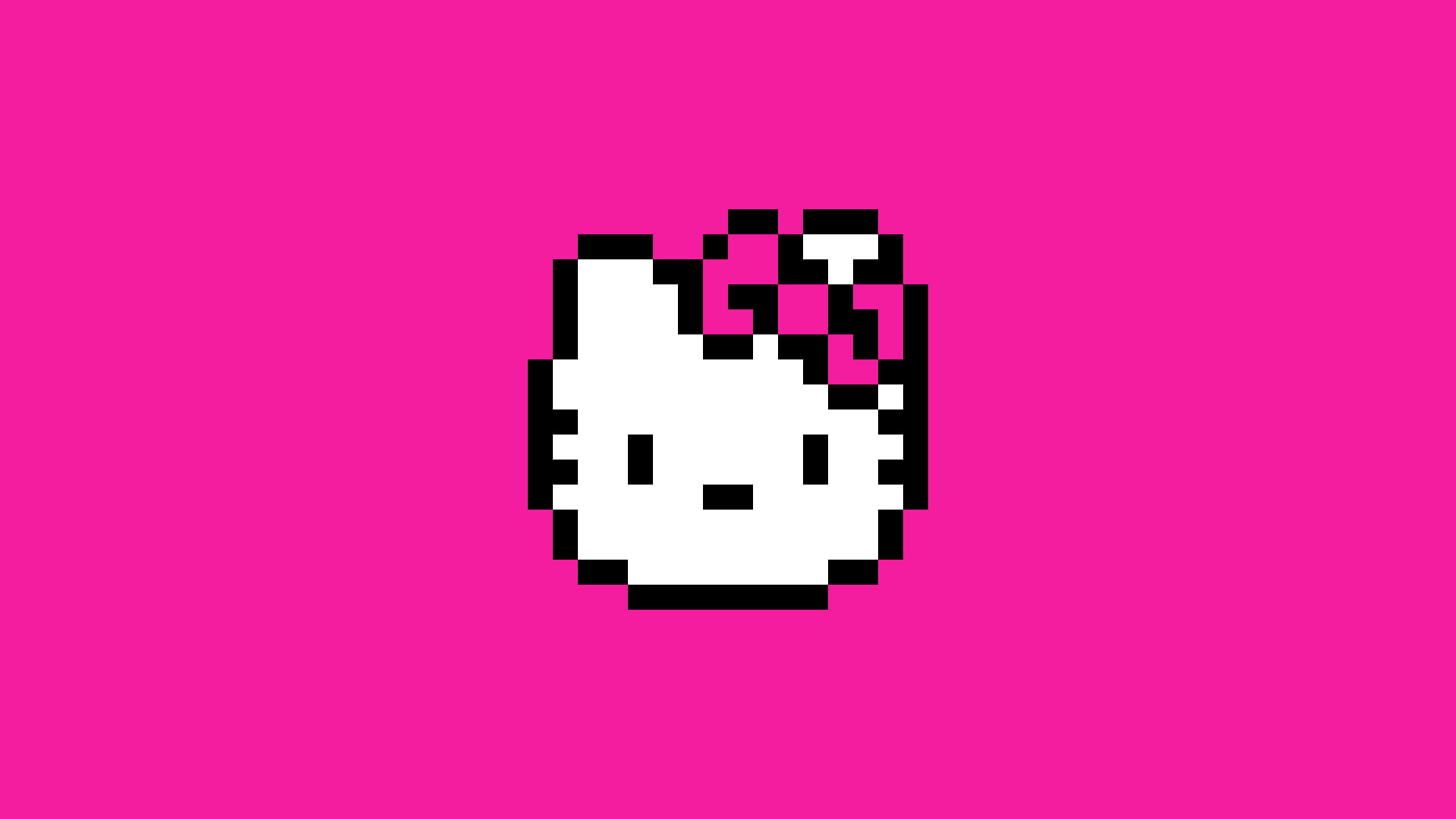 communication, indoors, pixels, wireless technology, computer, colored background, pattern, data, connection, 1080P, creativity, internet, Hello Kitty, HD Wallpaper