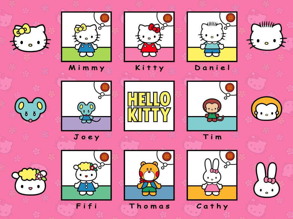 kitty, hd, art, Hello Kitty, bow, hello, cute, PINK, anime, Dress, 480P, HD Wallpaper