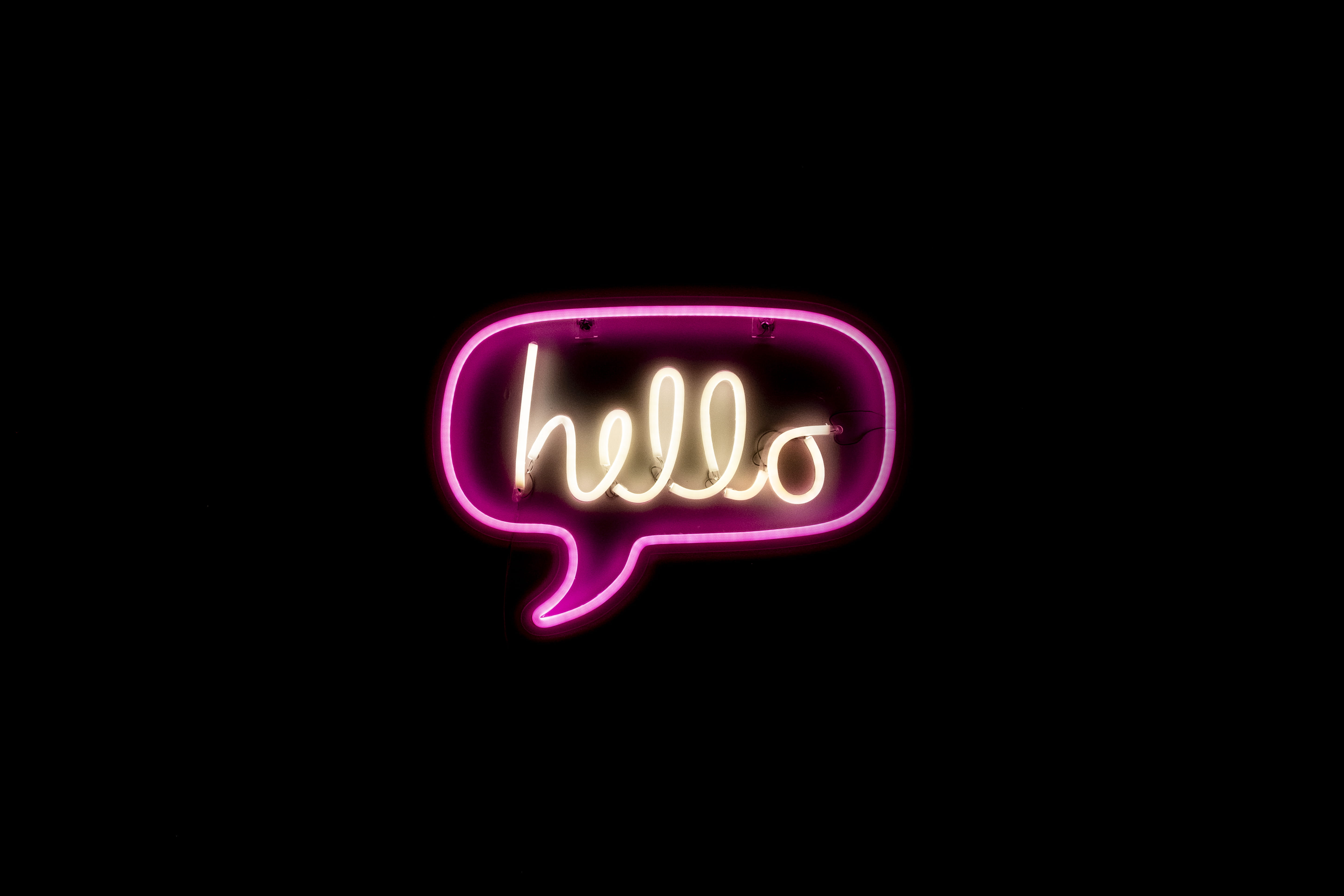 communication, pink, light - natural phenomenon, single word, text, nightlife, light, 5K, copy space, studio shot, sign, glowing, black background, red, HD Wallpaper