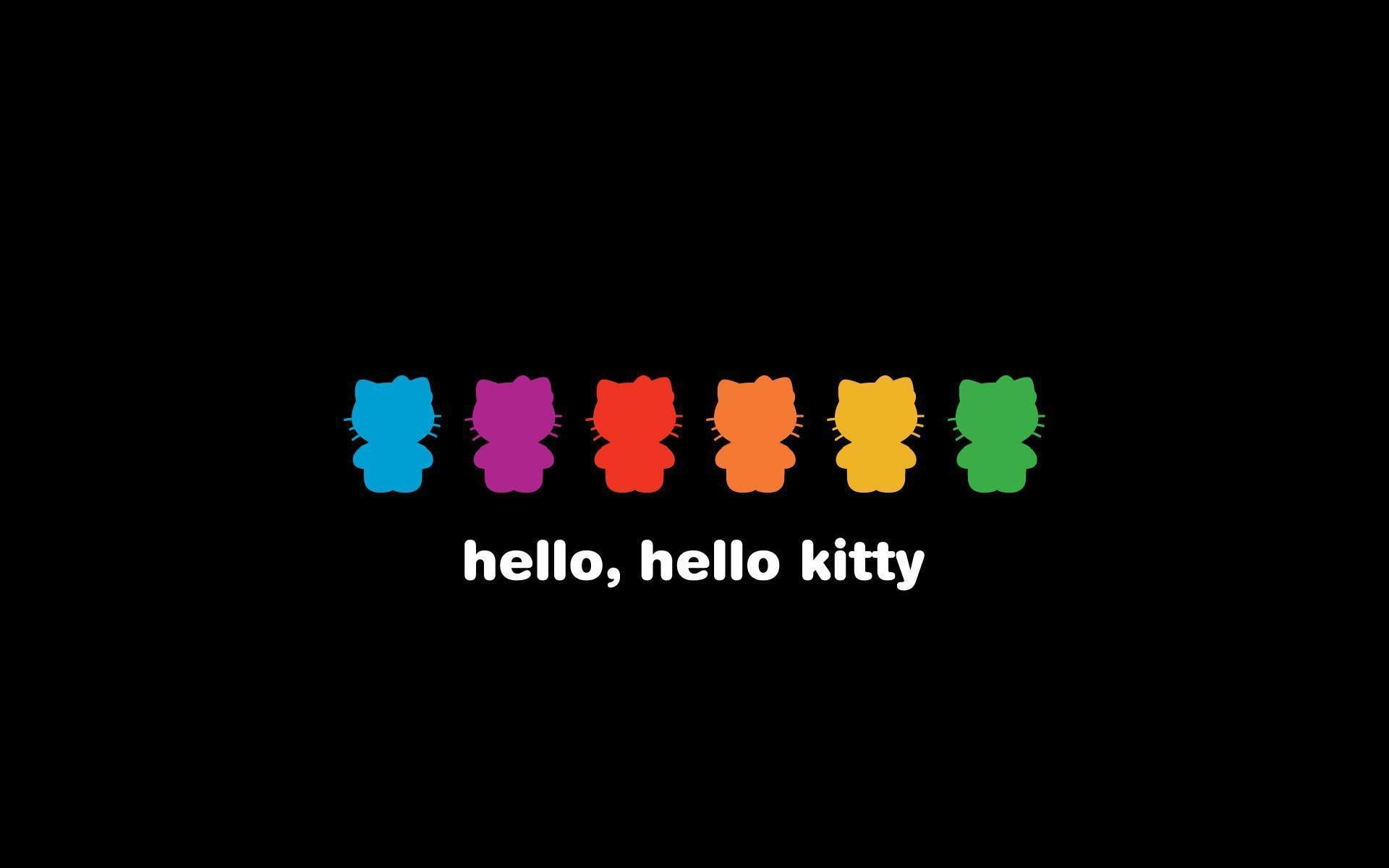 kitty, hello, background, 1080P, cartoon, logo, shapes, HD Wallpaper