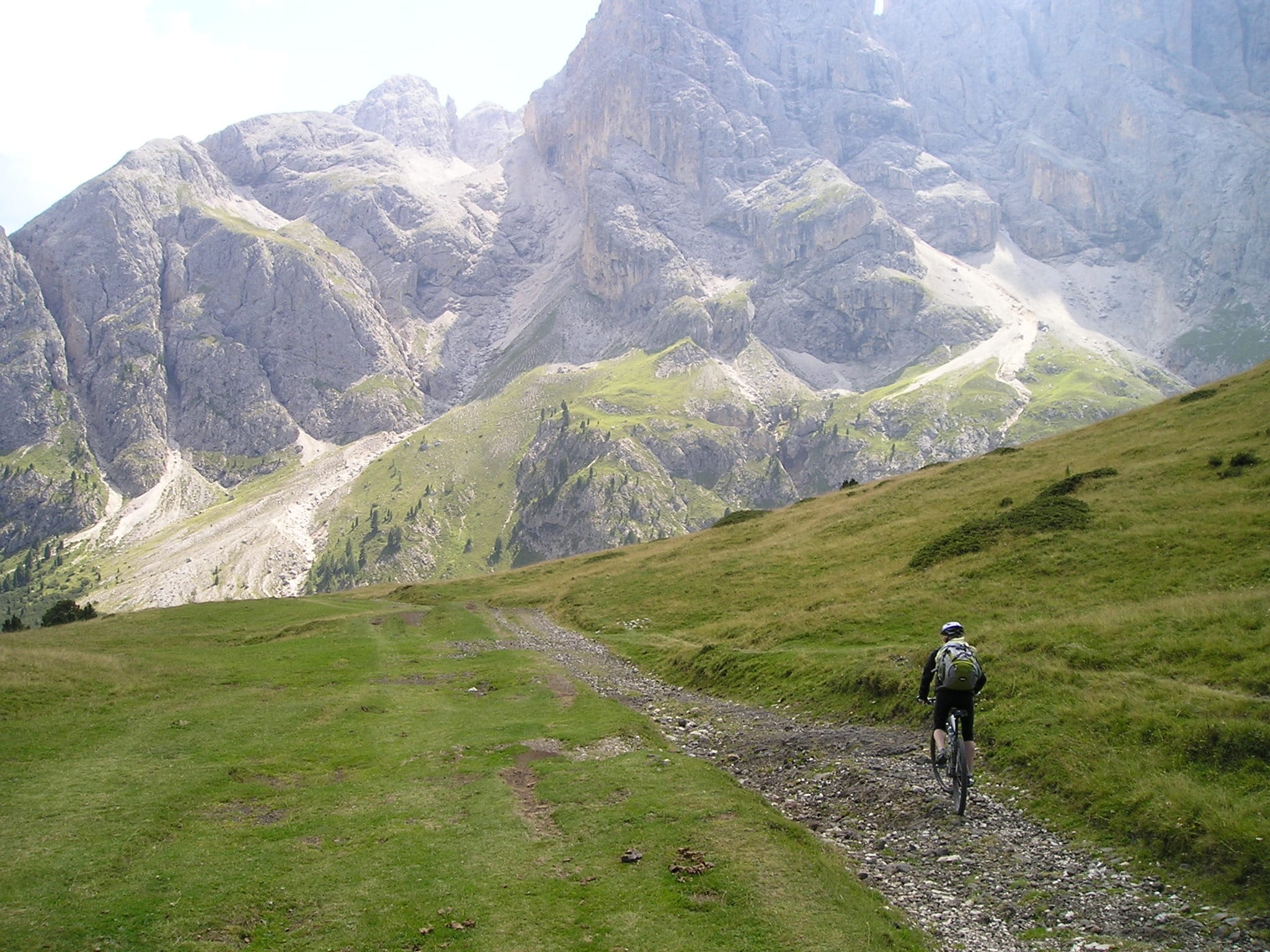 one person, transalp, away, cyclists, hiking, cycling, bike, nature, mountain bike, trails, environment, climbing, day, lifestyles, scenics - nature, tranquil scene, HD Wallpaper