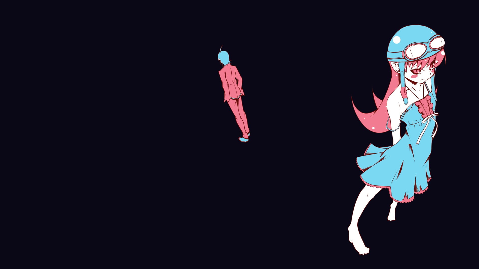 full length, Monogatari Series, side view, clothing, copy space, 1080P, creativity, Oshino Shinobu, representation, walking, sport, studio shot, one person, HD Wallpaper